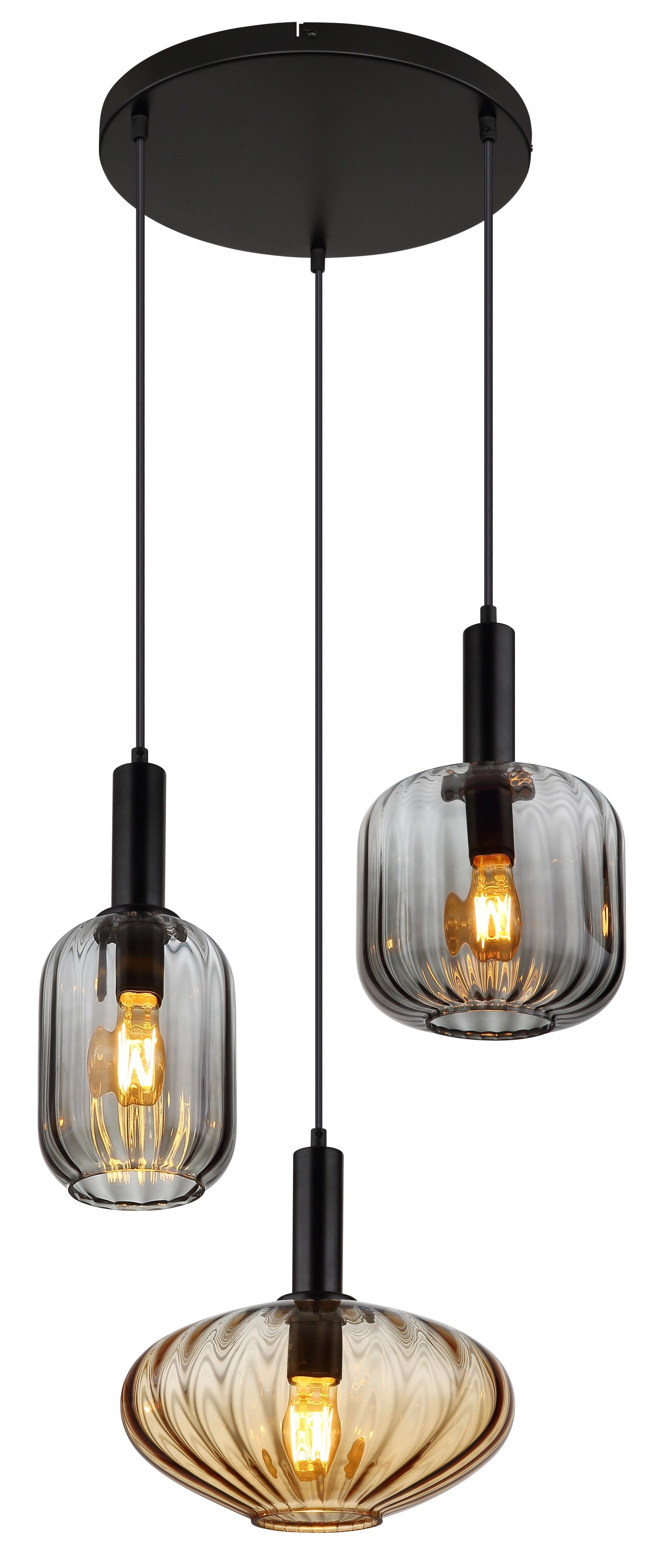 GLOBO LIGHTING Pendelleuchte »VALLETTA«, Leuchtmittel E27 | ohne Leuchtmittel, Hängeleuchte, Hängeleuchte, verschiedene Gläser, modern, Essbereich