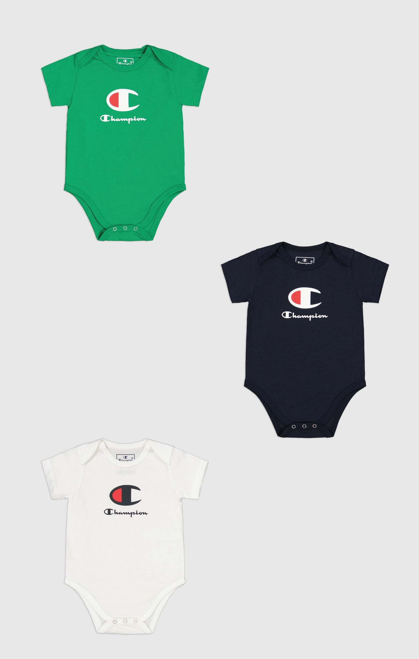 Thumbnail - Champion Langarmbody "3PK SHORTSLEEVE BODYSUITS" Packung, 3 Stk. für Kinder und Jugendliche, 3er-Pack, aus Baumwolle