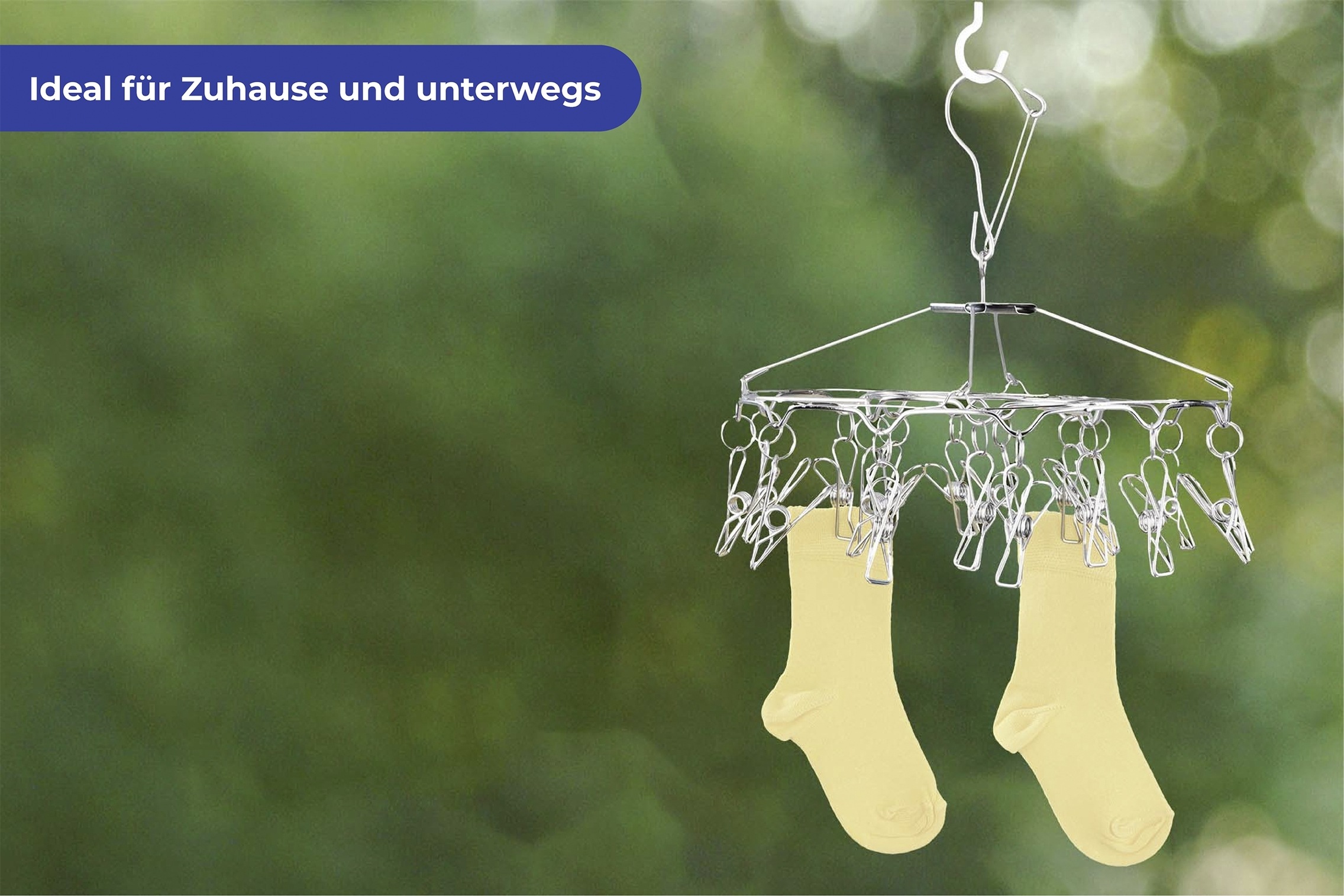 Thumbnail - Maximex Deckenwäschetrockner "Wäsche-Rondell" kleine Wäschespinne zum Aufhängen, ideal für Zuhause oder Camping