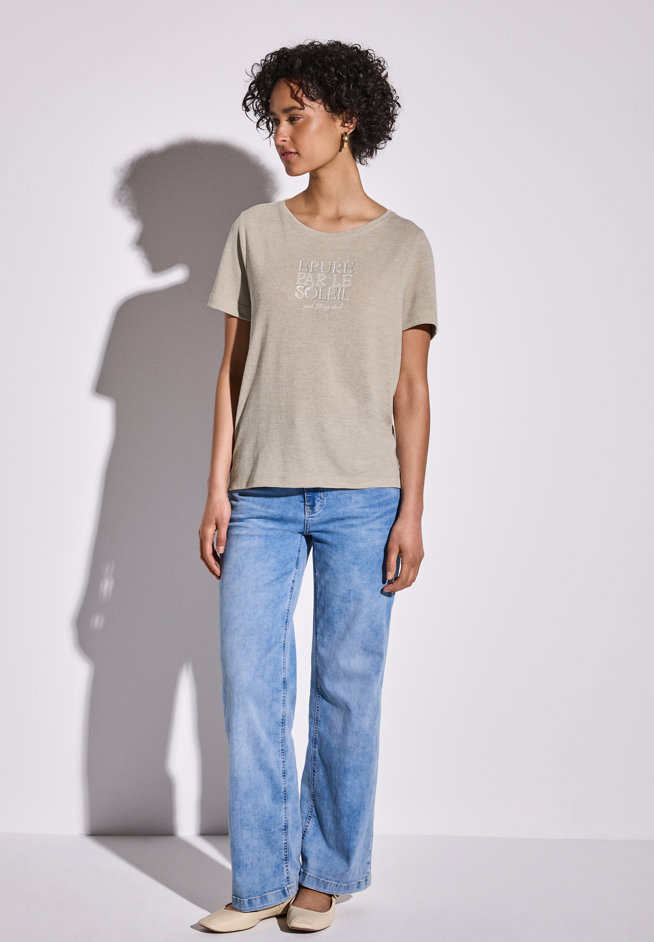 STREET ONE T-Shirt, im angenehmen Materialmix