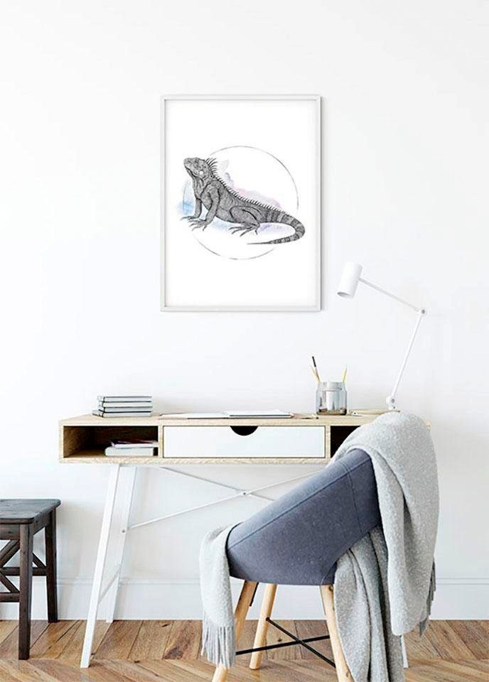 Komar Bild »Iguana Watercolor«, Tiere, (1 St.), Wandbild zur Dekoration - ohne Rahmen