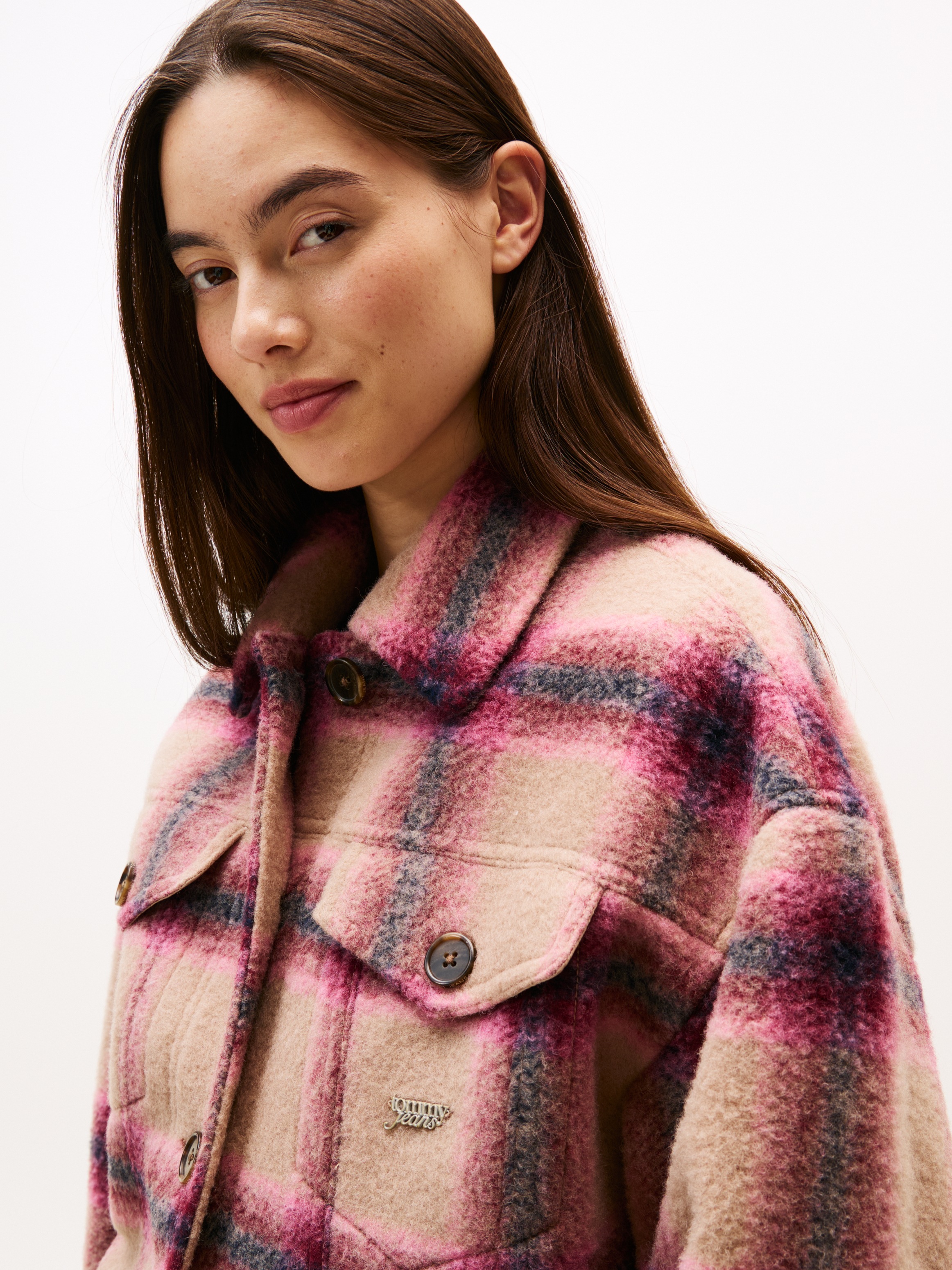 Tommy Jeans Hemdjacke "TJW WOOL TRUCKER JACKET" Materialmix, mit Wolle günstig online kaufen