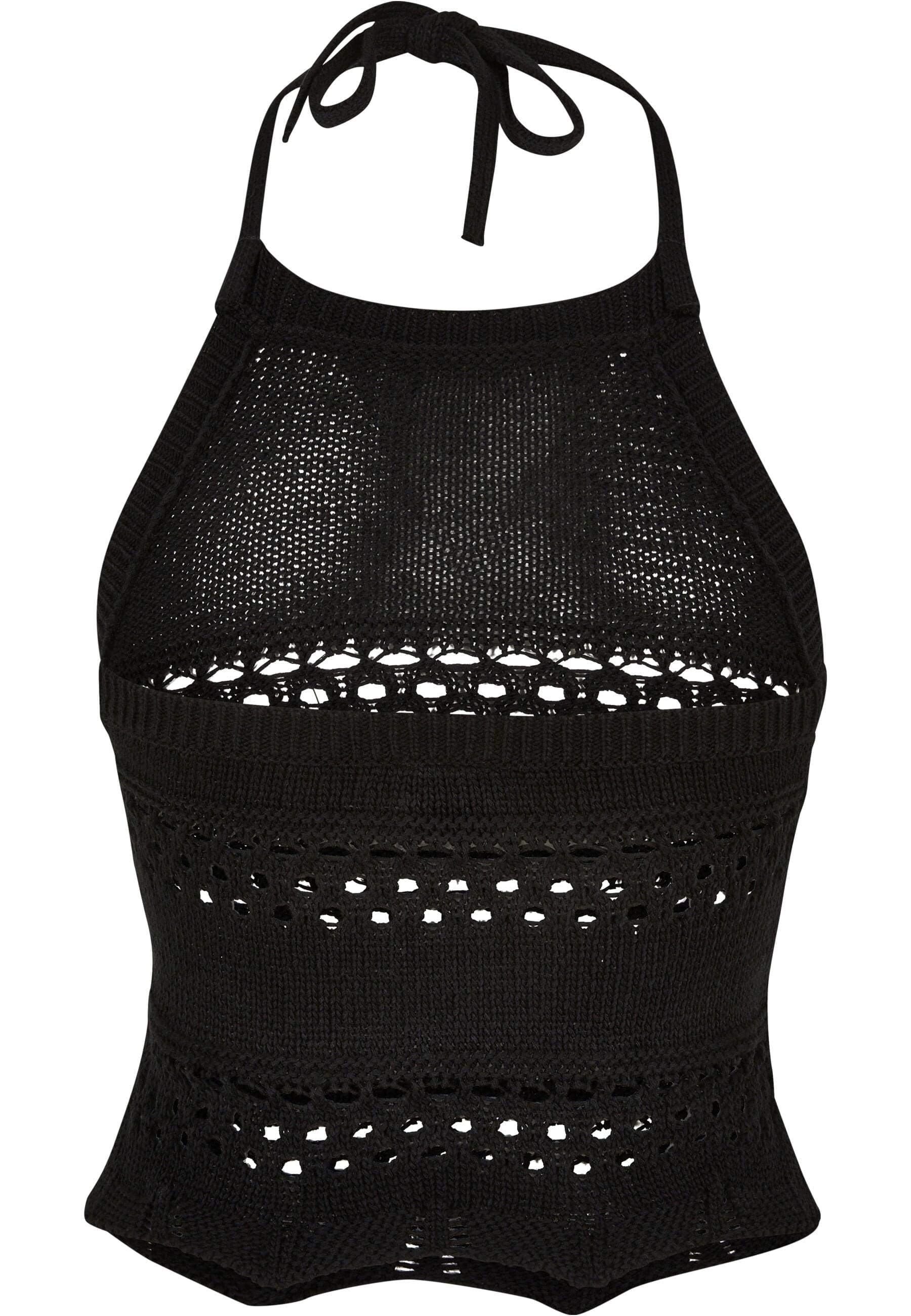 URBAN CLASSICS Muskelshirt »Urban Classics Damen Ladies Short Crochet Knit Neckholder Top«, (1 tlg.)