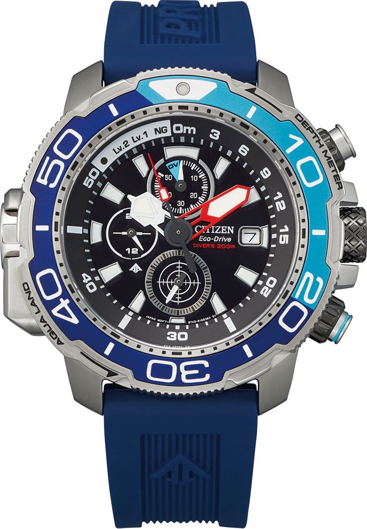 Citizen Taucheruhr »BJ2169-08E«, (Set, 2 tlg., mit blauem Verlängerungsband), Armbanduhr, Herrenuhr, Solar