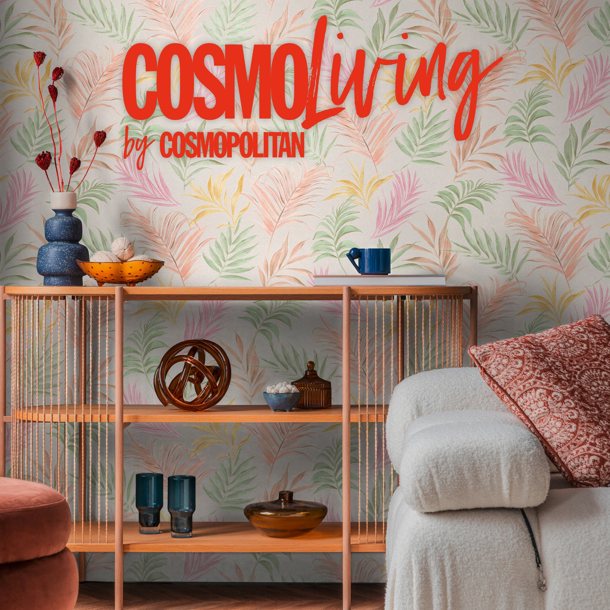 CosmoLiving by Cosmopolitan Vliestapete »Midnight Botanica-Mystery Tapete« matt strukturiert Tropisches Blätterdesign in moderner Eleganz
