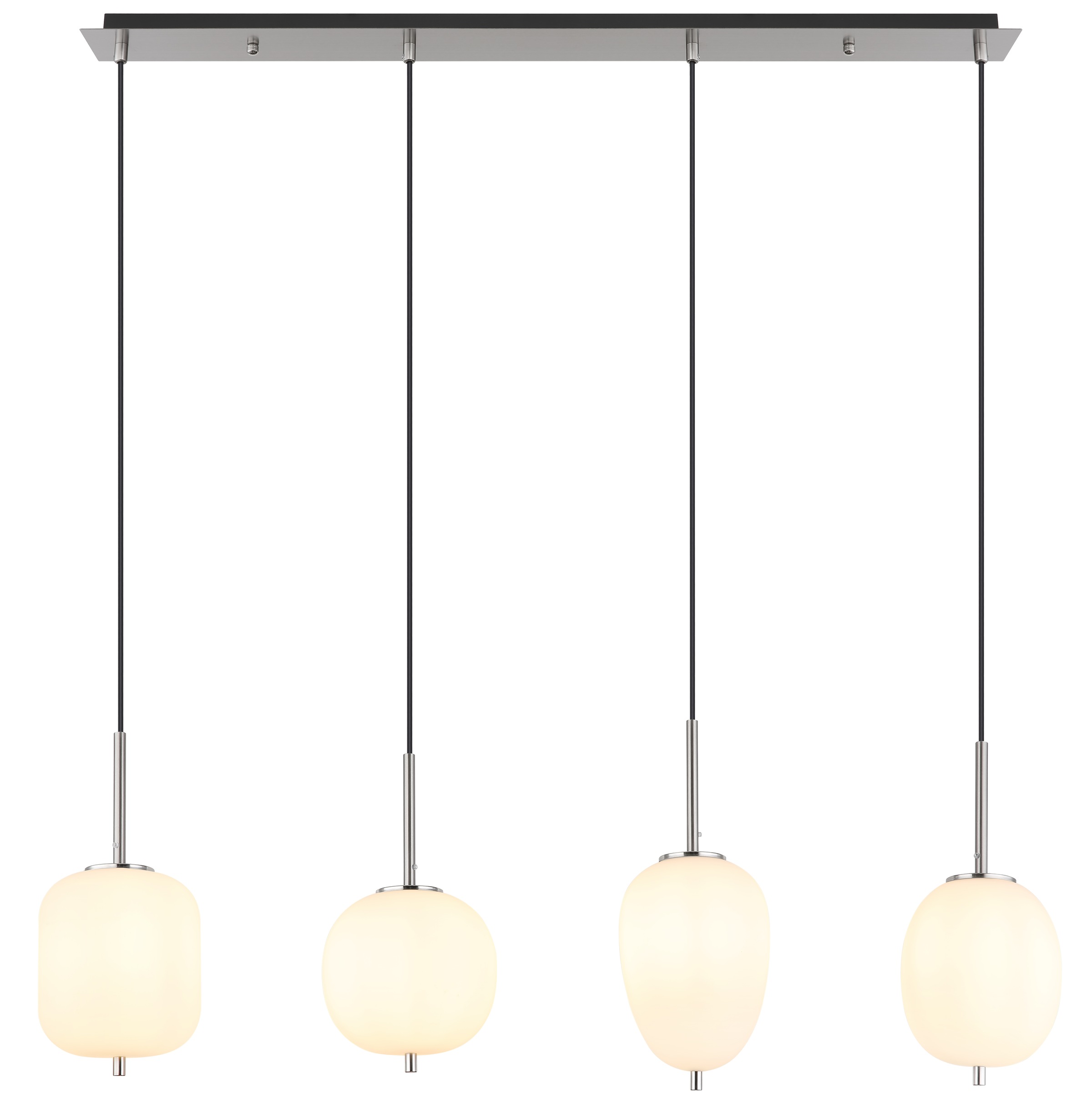 GLOBO LIGHTING Hängeleuchte »BLACKY I«, Leuchtmittel E14 | ohne Leuchtmittel, Hängelampe/Pendelleuchte/Glas opal/unterschiedliche Gläser