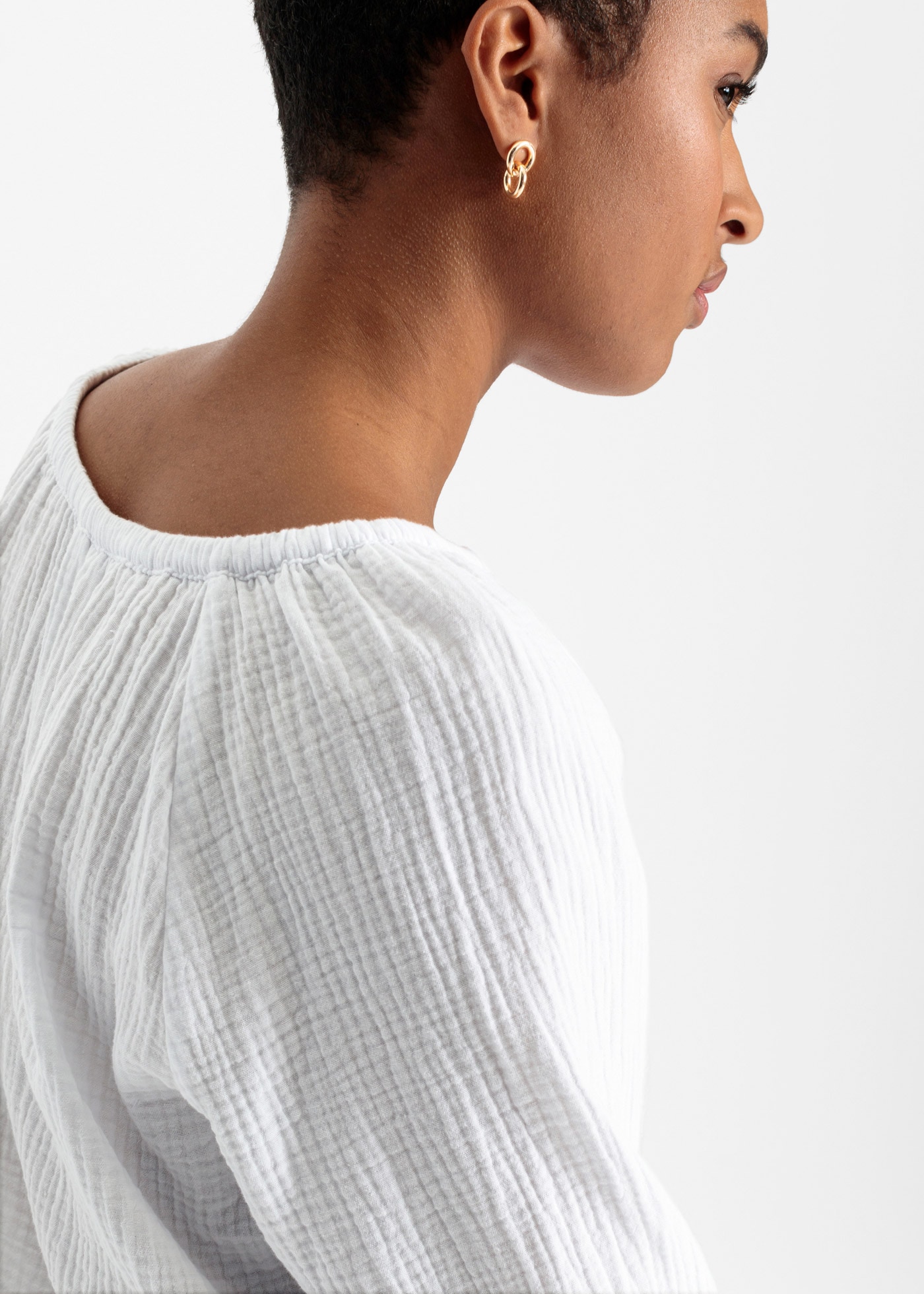 bonprix Langarmbluse »Musselin-Bluse aus Baumwolle« Musselin-Bluse aus Baumwolle