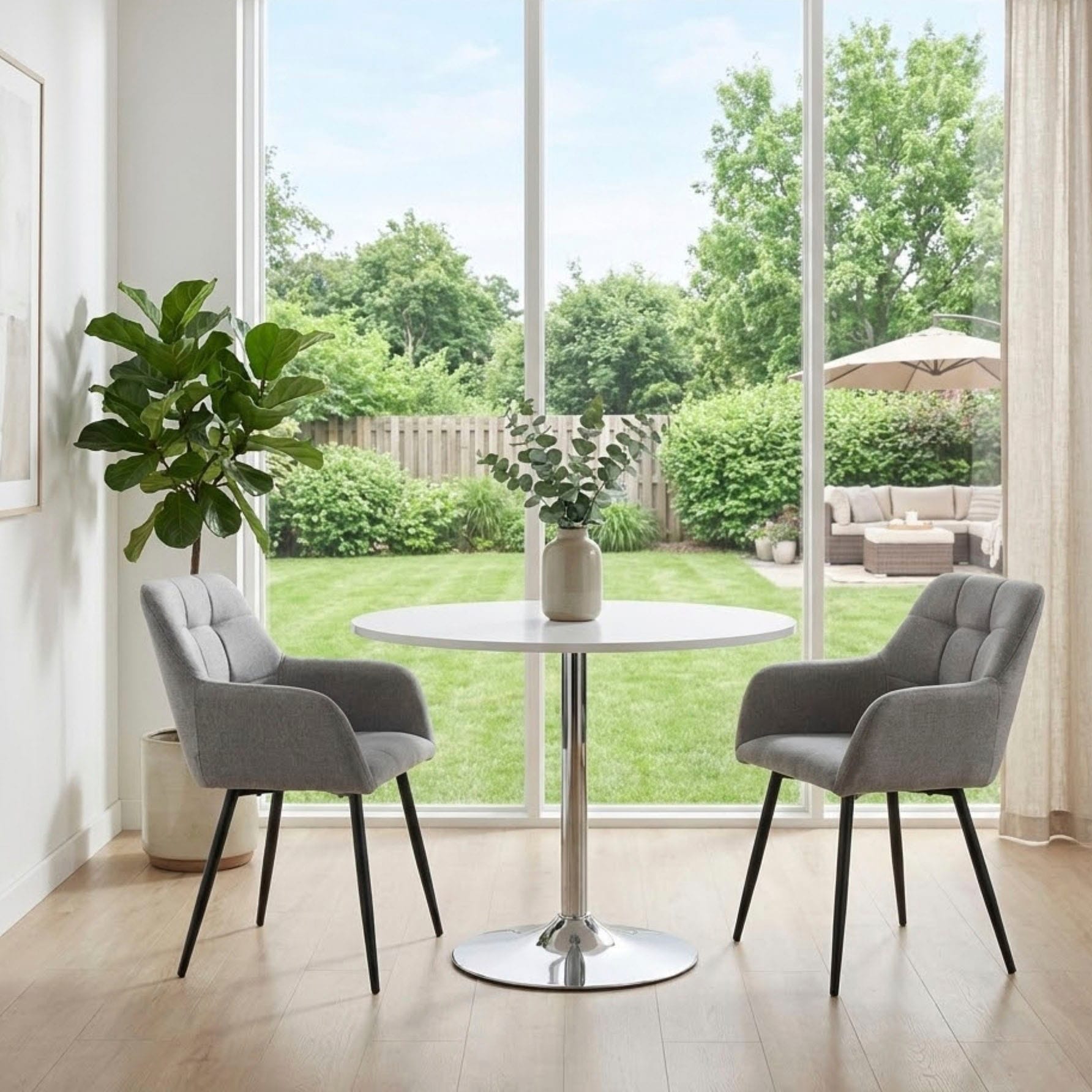 OTTO home Esstisch »Trompet« rund,  Ø110 cm, Tischplatte weiß Hochglanz, Trompetenfuß, Tulpentisch