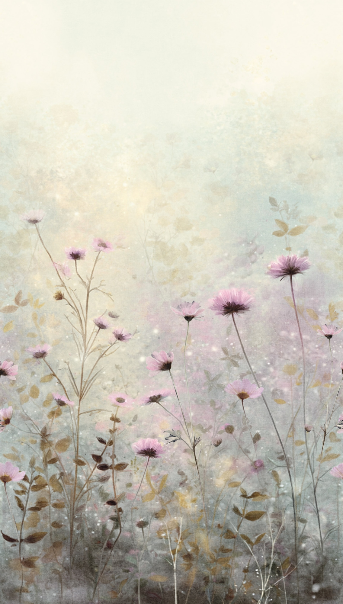 living walls Fototapete »The Wall 4 Flowers – Filigrane Blumenwiese Vlies-Fototapete« botanisch | floral | matt leicht strukturiert Filigrane Blumenwiese mit natürlicher Tiefenwirkung