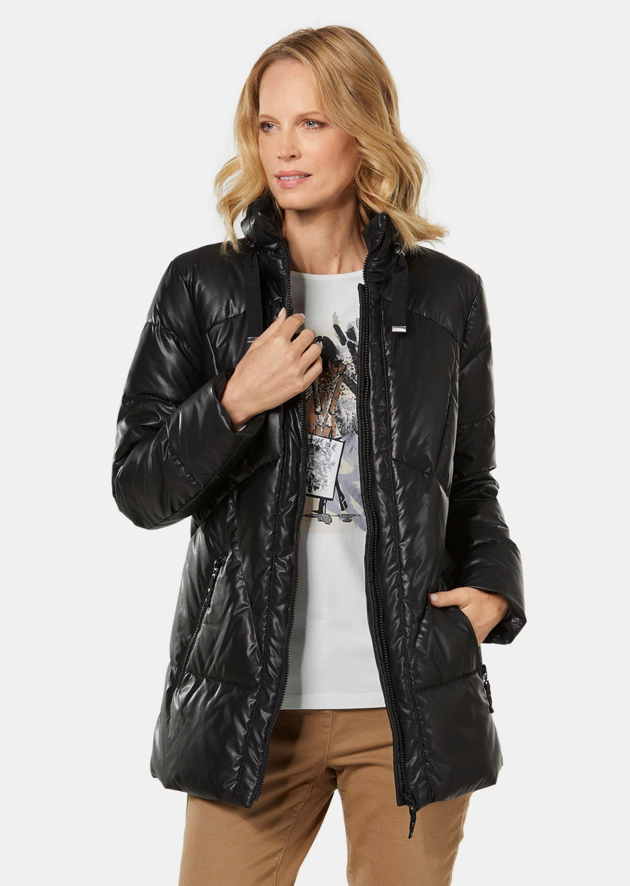 GOLDNER Kurzjacke »Steppjacke Steppjacke in Lederoptik«