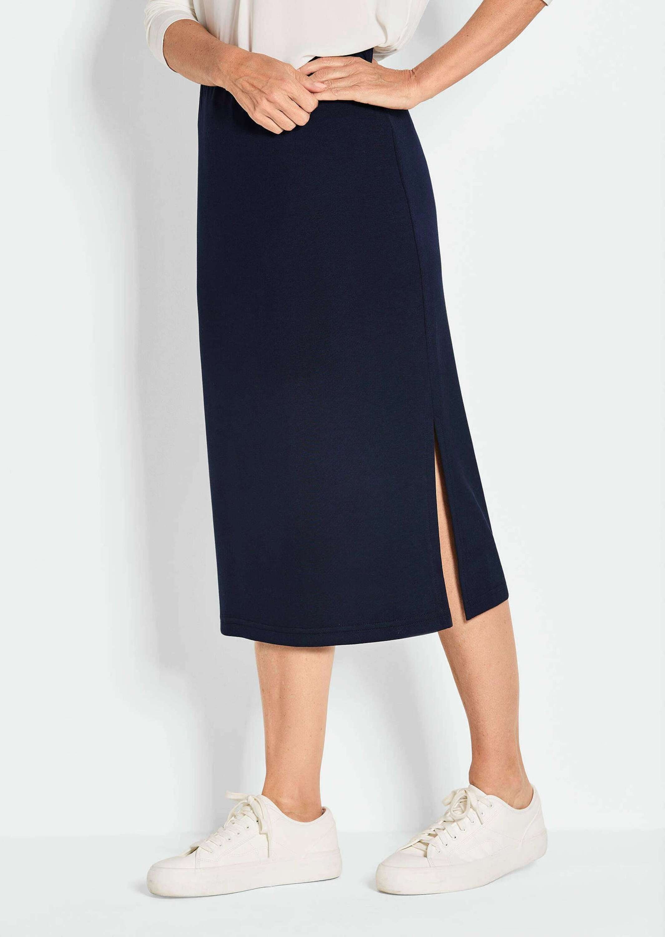 Thumbnail - GOLDNER Jerseyrock "Midirock mit Schlupfbund" Schlitz in einer Seitennaht