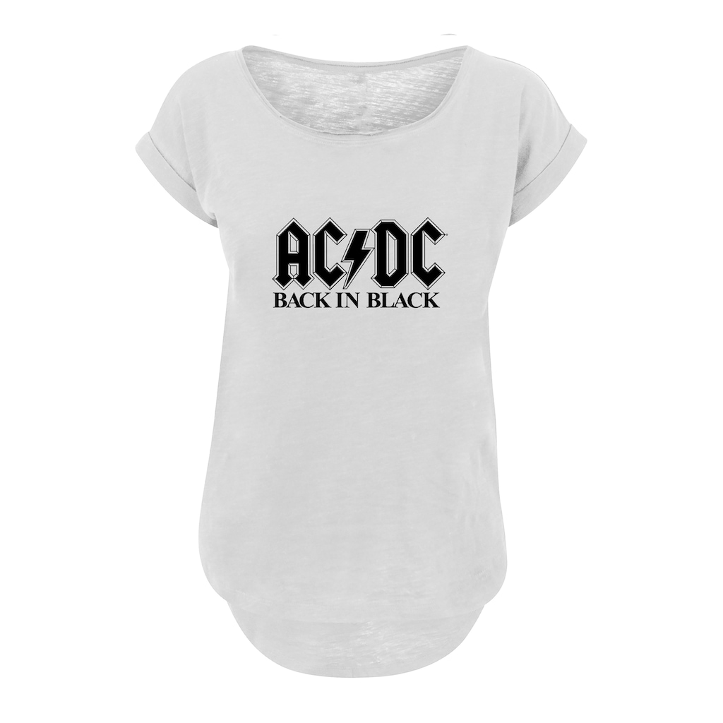 F4NT4STIC T-Shirt »ACDC Back In Black Logo Ladies Long T-Shirt«