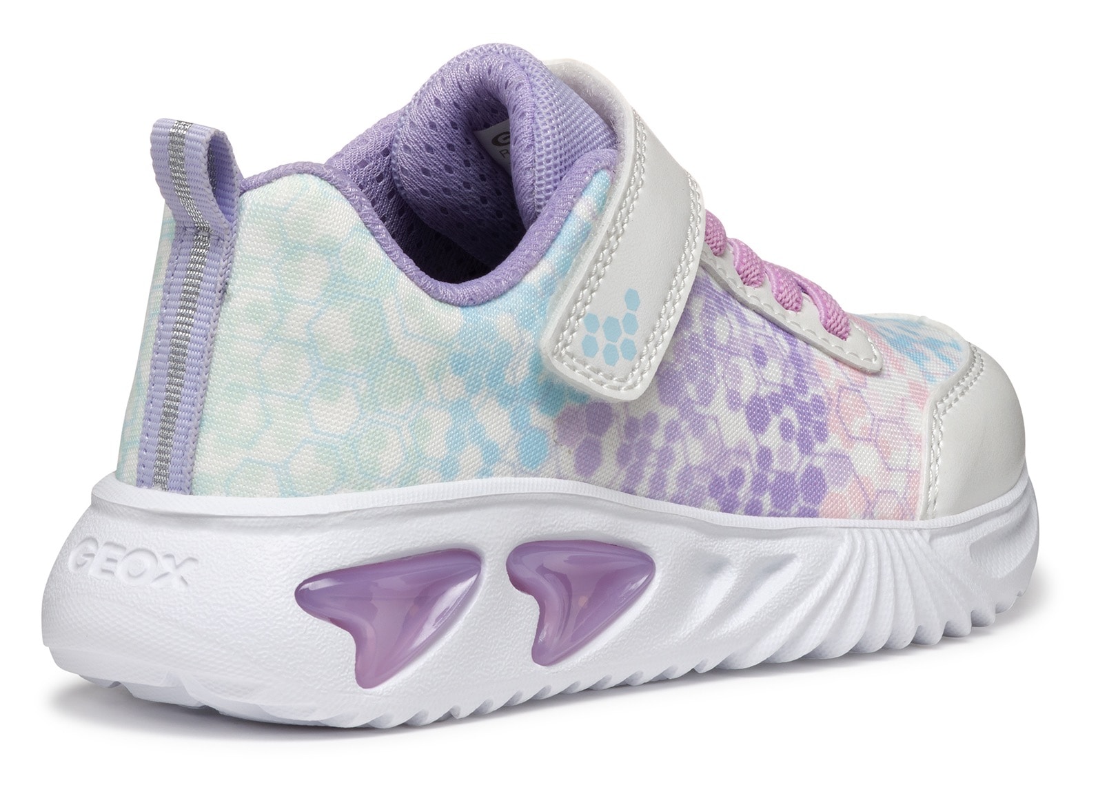 Geox Sneaker »J ASSISTER GIRL Blinkschuh«, Halbschuh, Klettschuh mit Textilfutter