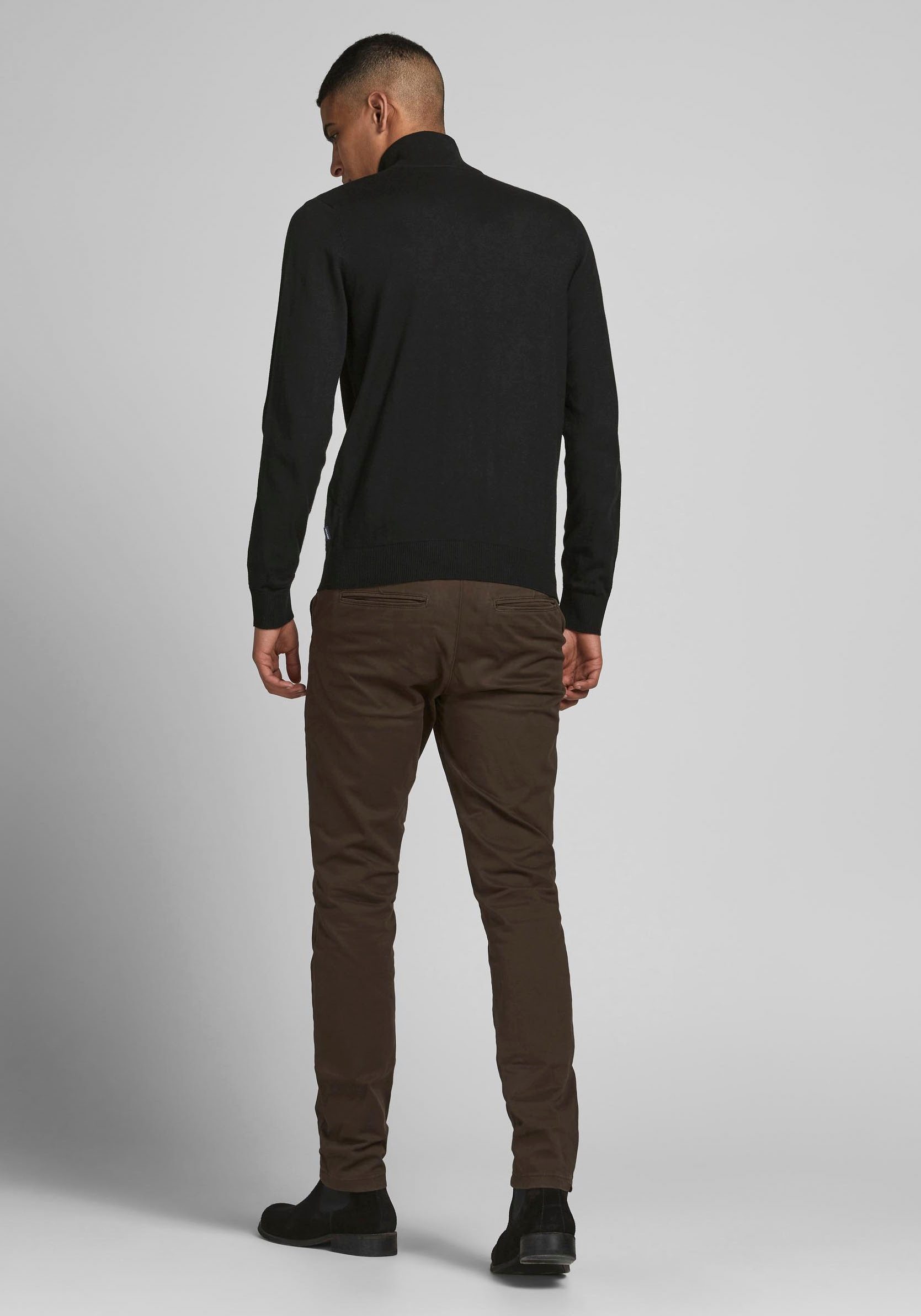 Jack & Jones Strickpullover »EMIL KNIT HALF ZIP«, mit kurzem Reißverschluss im Troyer-Look