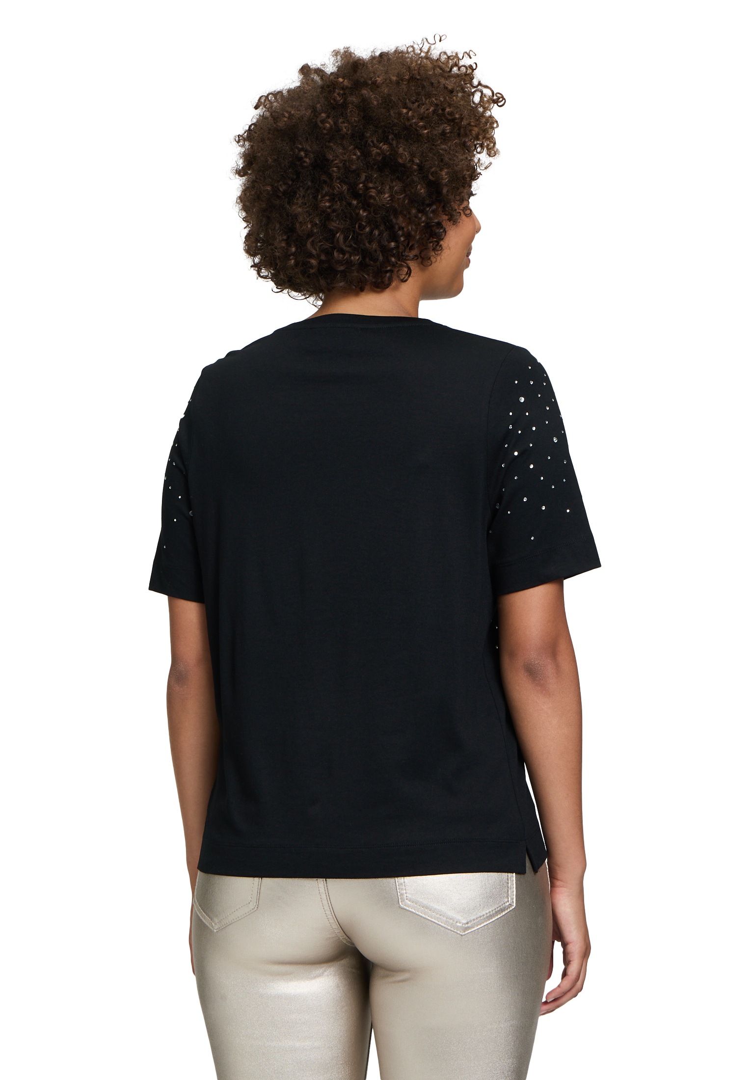 Cartoon Kurzarmshirt »Cartoon Damen Casual-Shirt mit Rundhalsausschnitt«, (1 tlg.), Glitzersteine