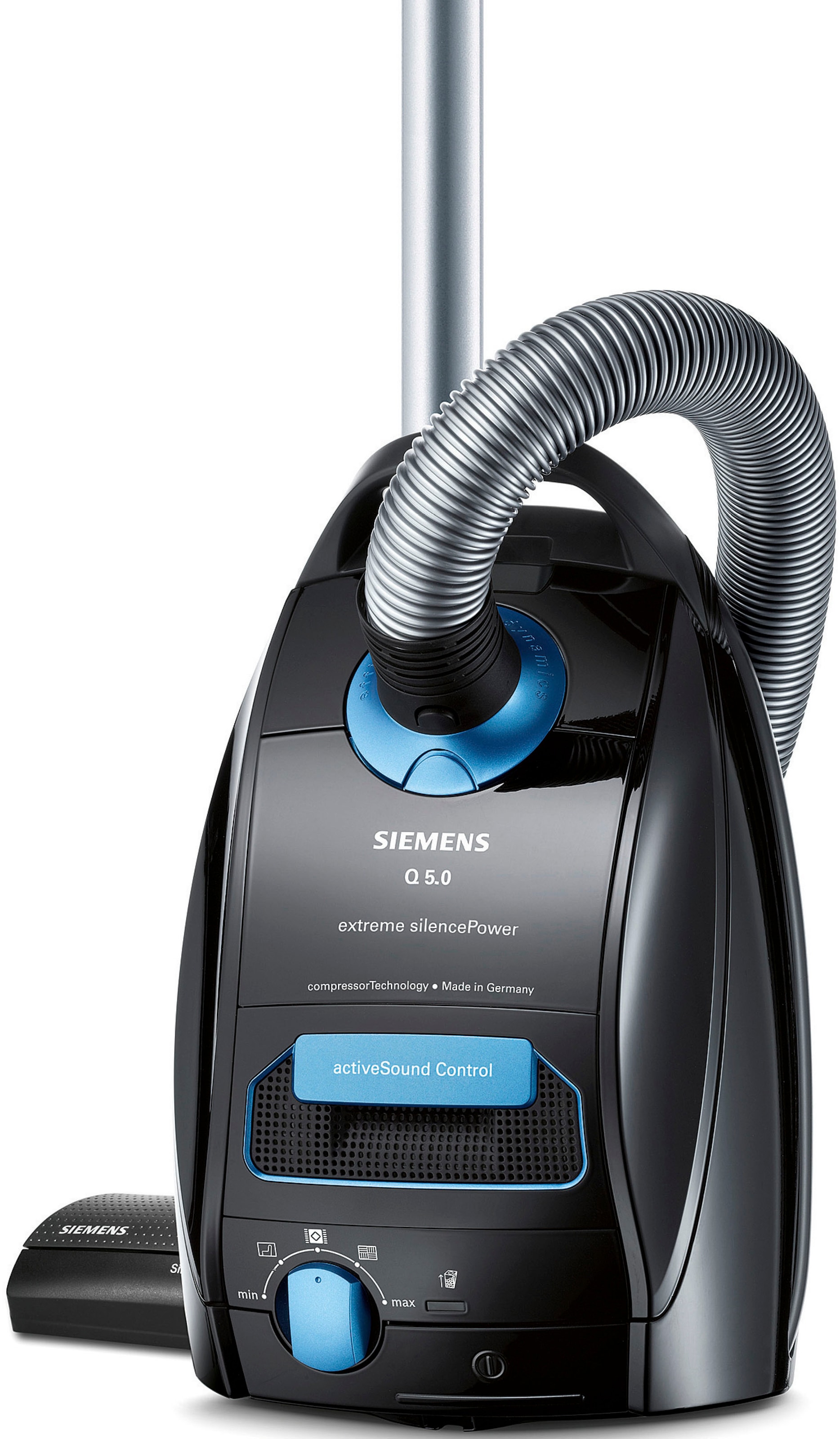 SIEMENS Bodenstaubsauger "Q 5.0 extreme silencePower VSQ5X1230, Made in Germany, Hygiene-Filter", 850 W, mit Beutel, hoh