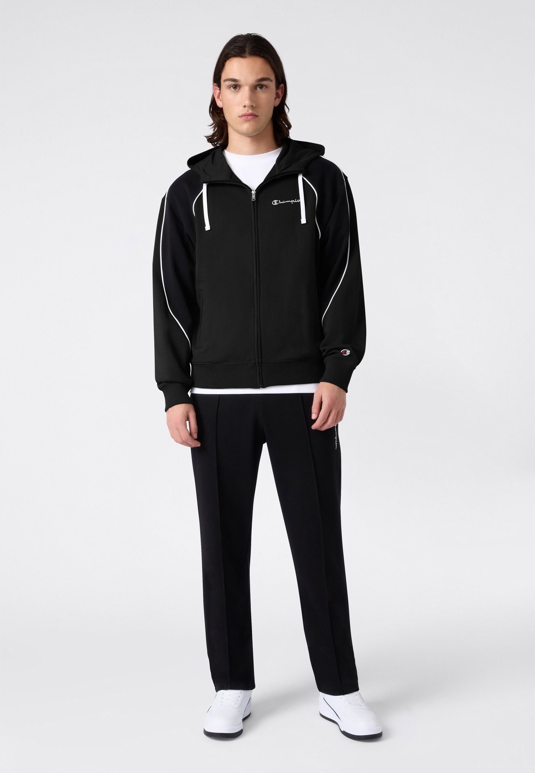 Champion Jogginganzug "Terry Hooded Full Zip Sweatshirt" 2 tlg. zweiteiliges Set, mit Kapuze, aus Baumwolle und Polyester