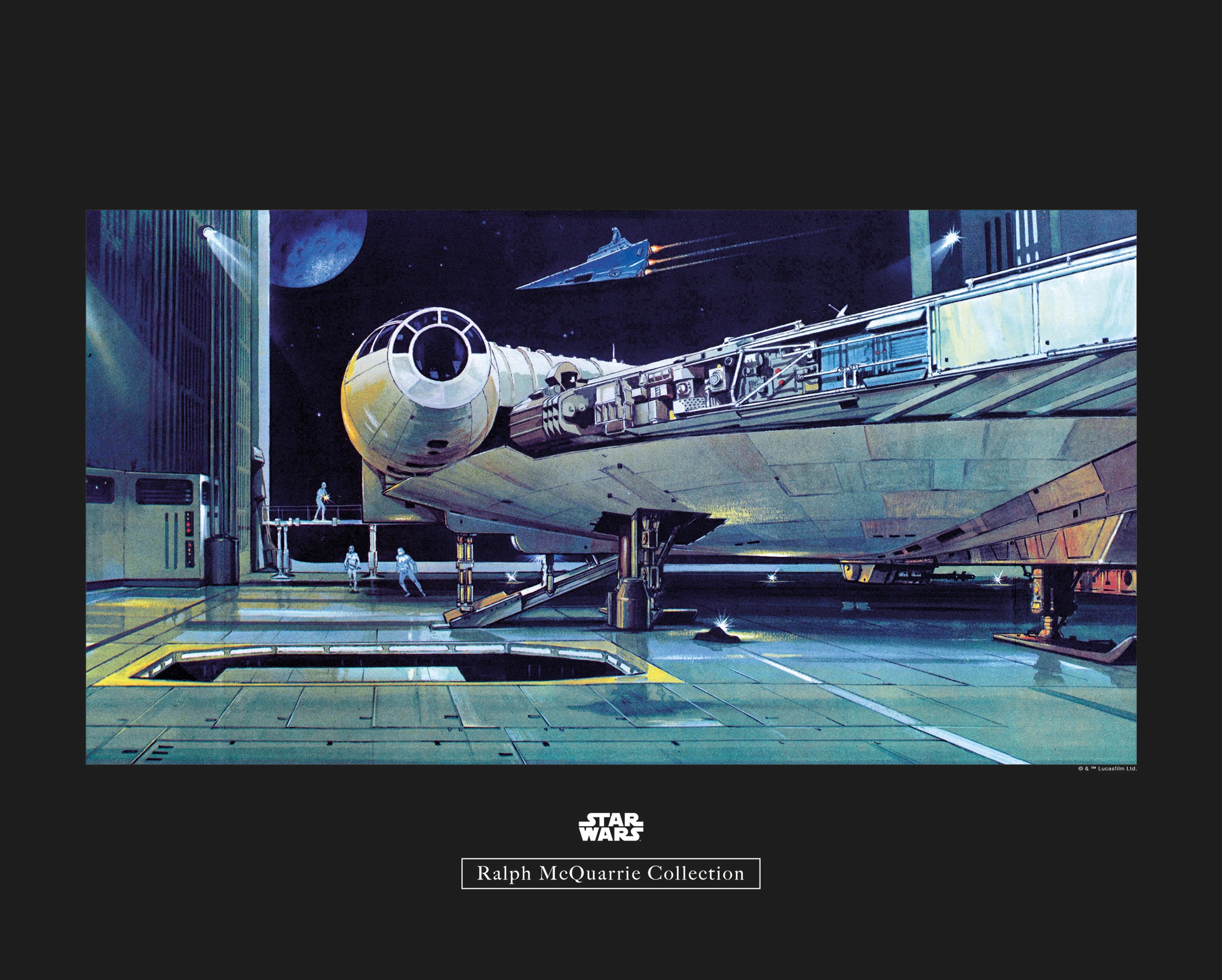 Komar Bild "Star Wars Classic RMQ Falcon Hangar" Star Wars 1 Stk. tlg. Wandbild zur Dekoration im Kinderzimmer - ohne Rahmen