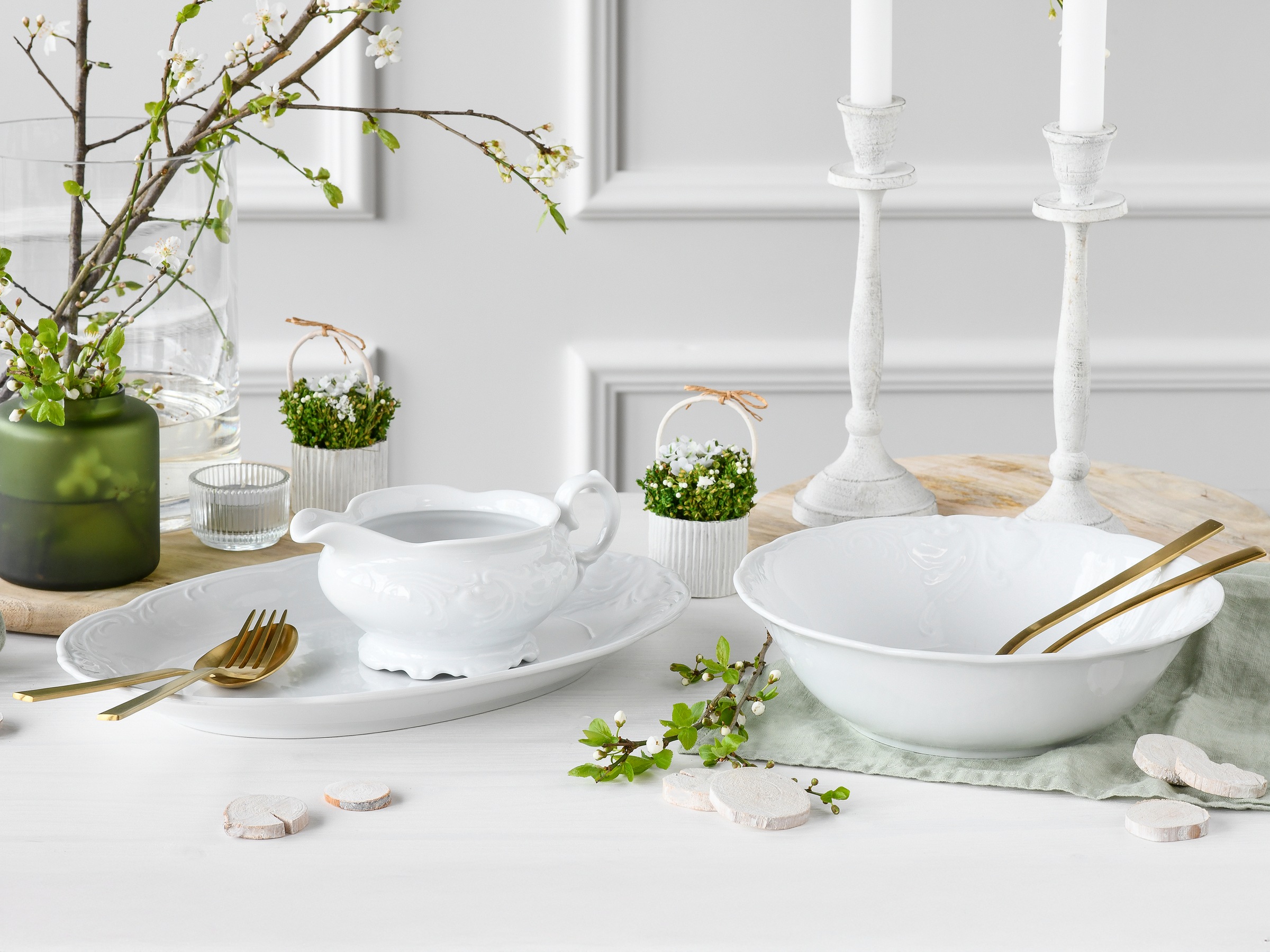 CreaTable Servier-Set »Frederike, Servierset 3-tlg.« Edles Servierset, Formschön elegant