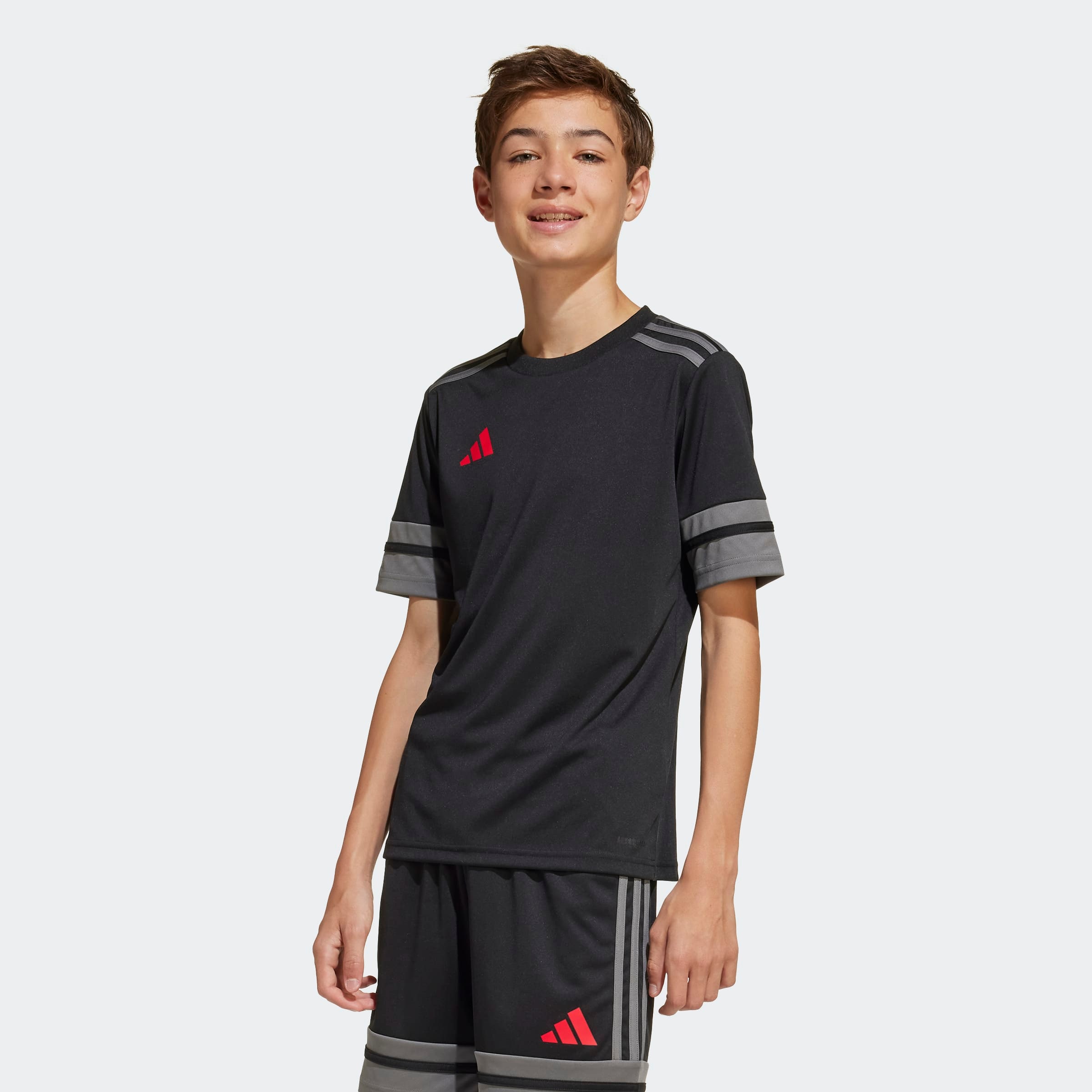 Jungen Fußballtrikot "SQUA25 JSY Y", schwarz, Gr. 116, ADIDAS PERFORMANCE, Obermaterial: 100% Polyester, Trikots