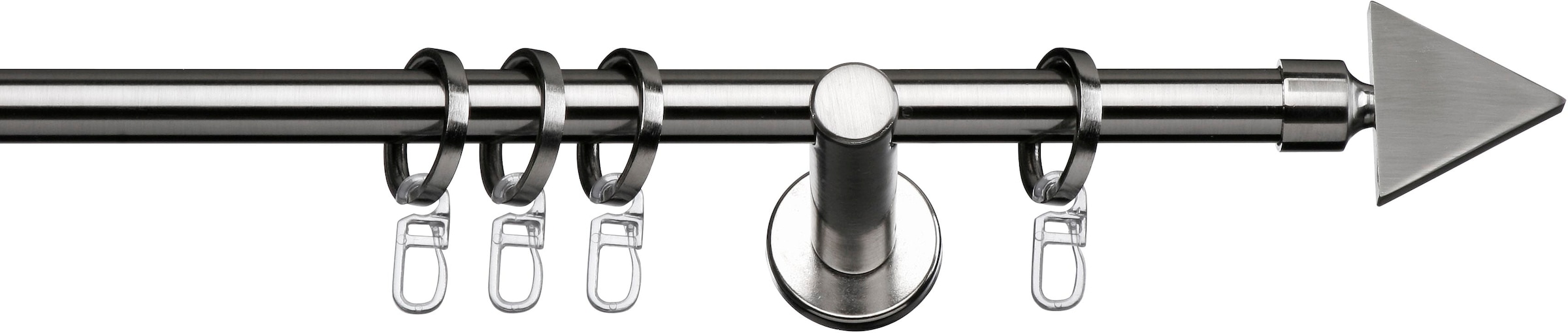indeko Gardinenstange "Prisma" Ø 16 mm 1 läufig-läufig Fixmaß Komplett-Set günstig online kaufen
