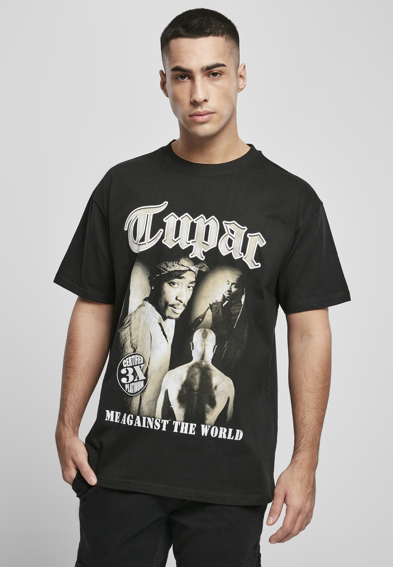 MisterTee T-Shirt "MisterTee Herren Tupac MATW Sepia Oversize Tee" 1 Stk. t günstig online kaufen