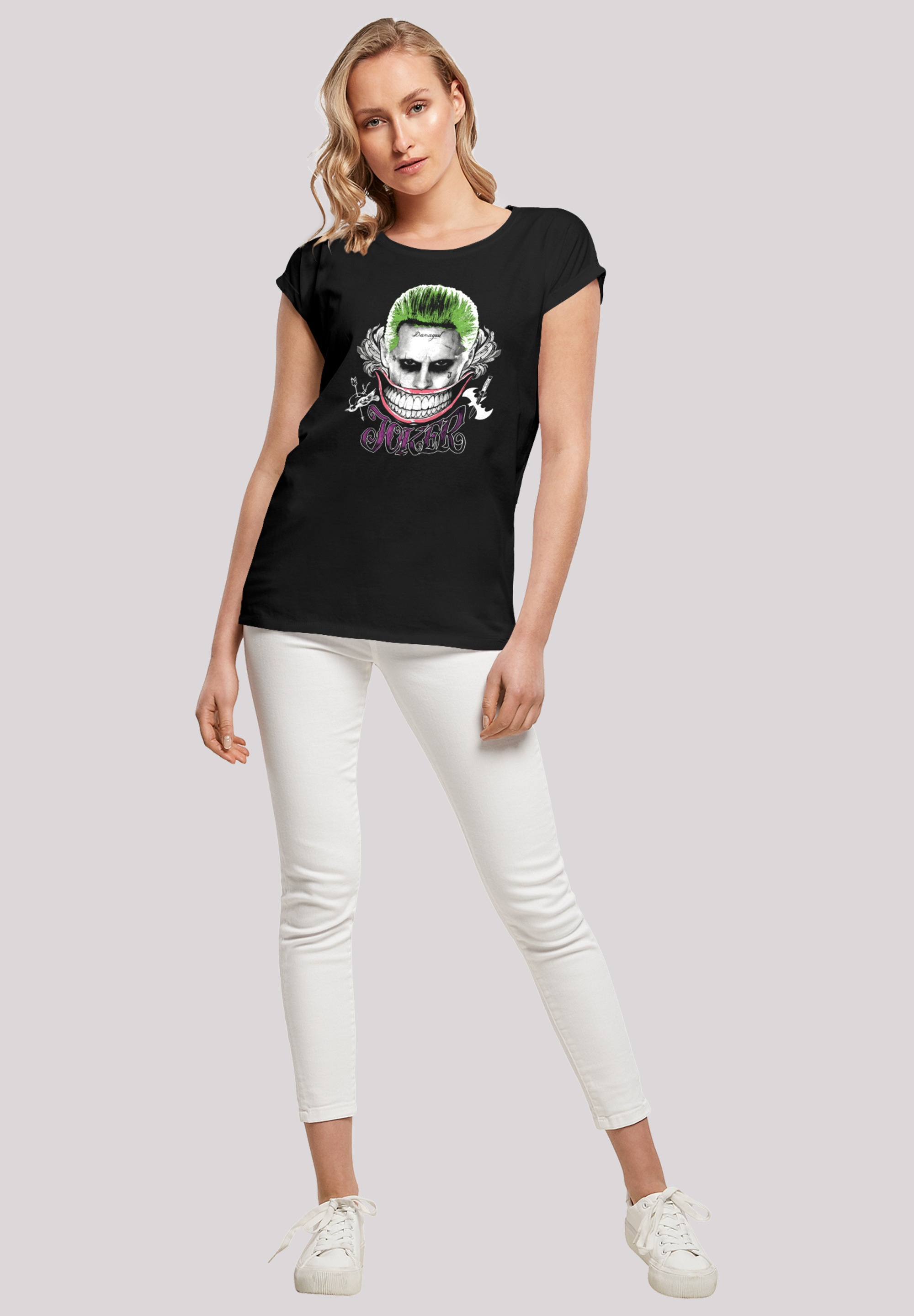 F4NT4STIC T-Shirt »Suicide Squad Joker Coloured Smile«, Print