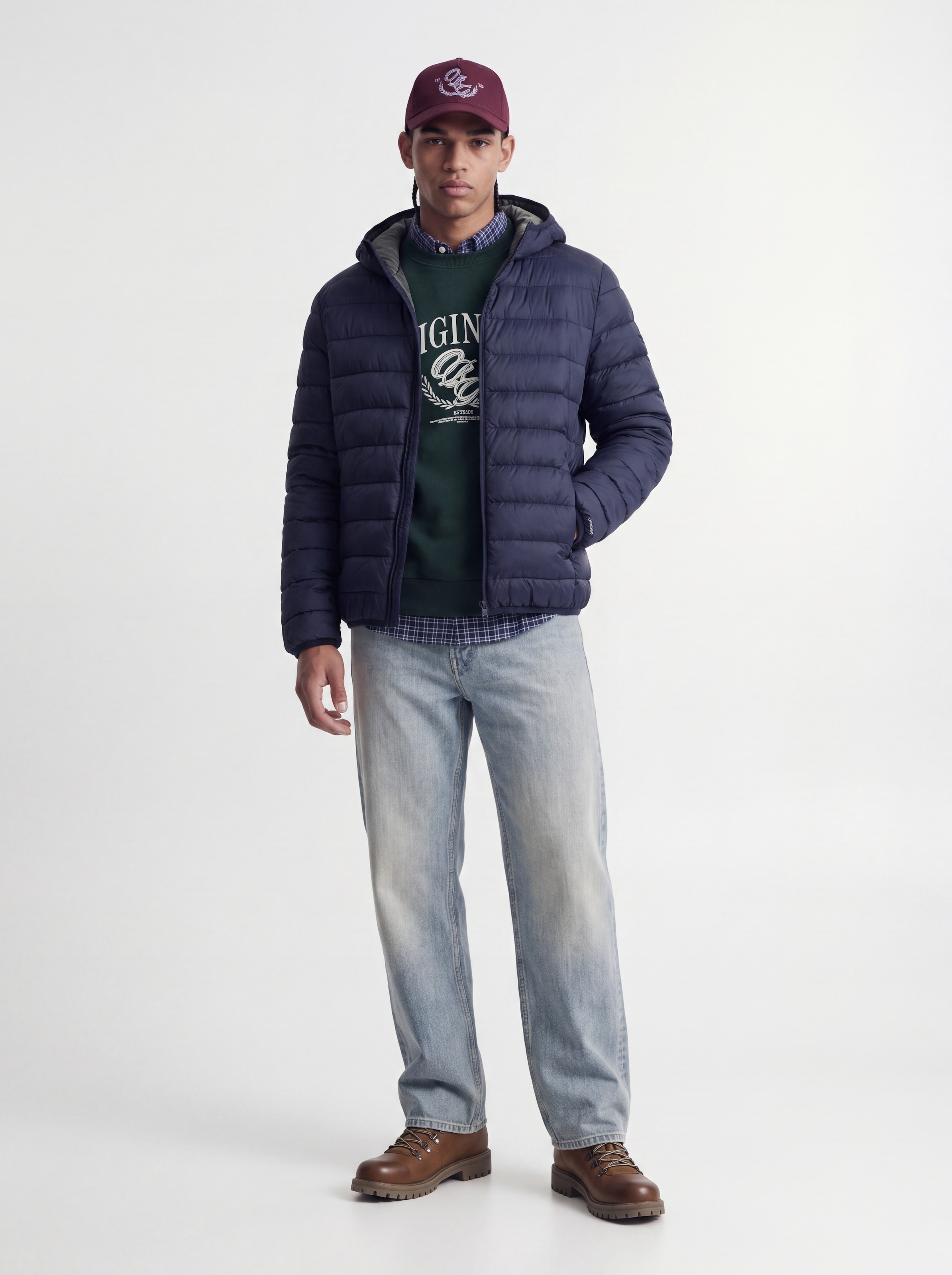 Jack & Jones Steppjacke »JJEBERG LIGHT DOWN PUFFER HOOD NOOS« mit Kapuze Kunstfaser, normal geschnitten