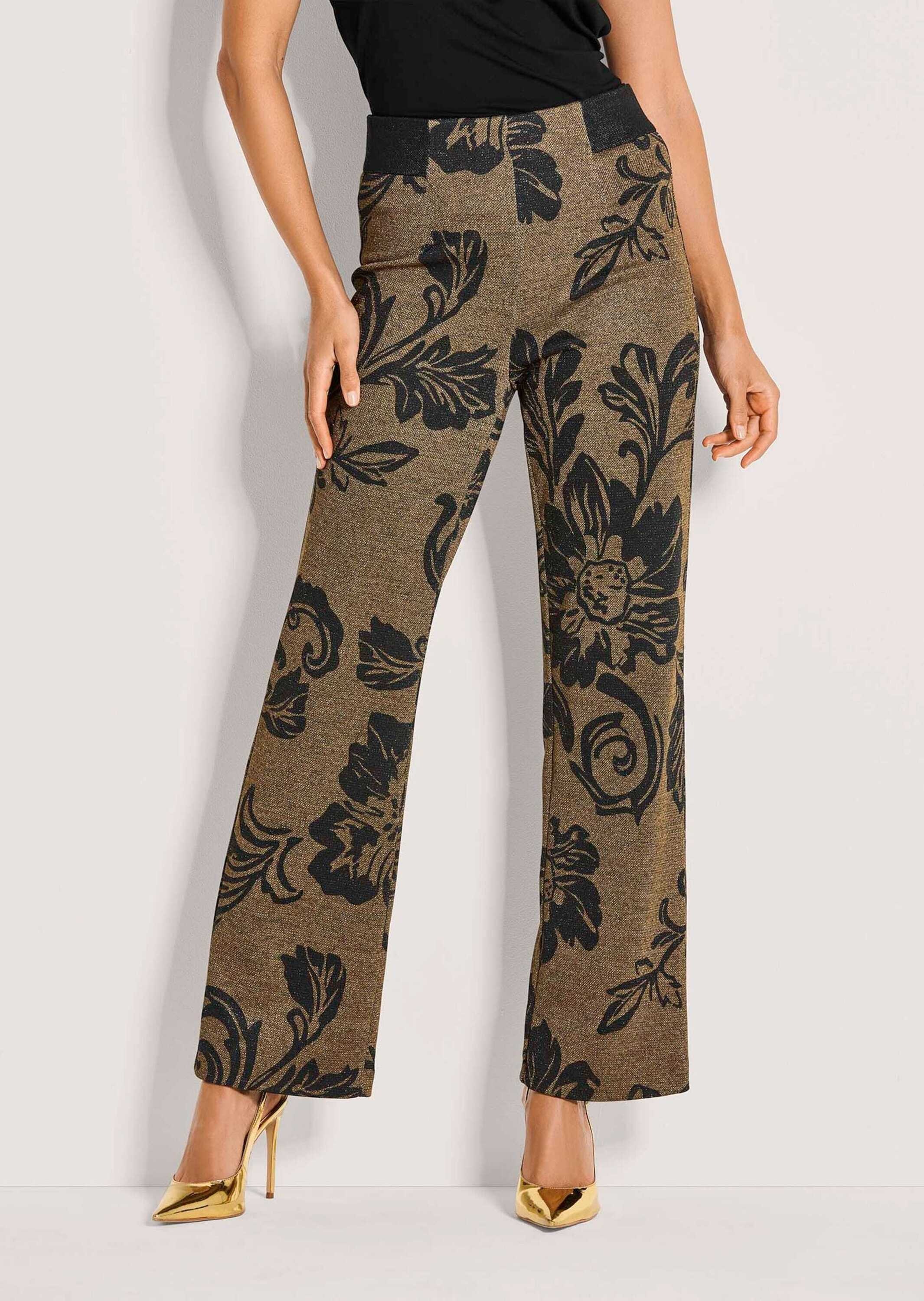 MADELEINE Jerseyhose »Jacquardhose Jacquardhose mit floralem Muster«