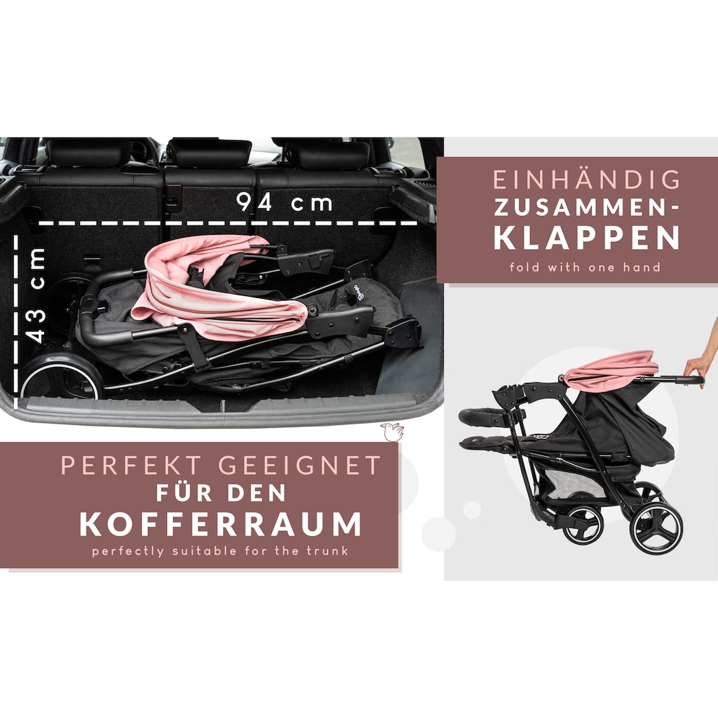 BabyGo Sport-Kinderwagen »Basket, Pink melange«