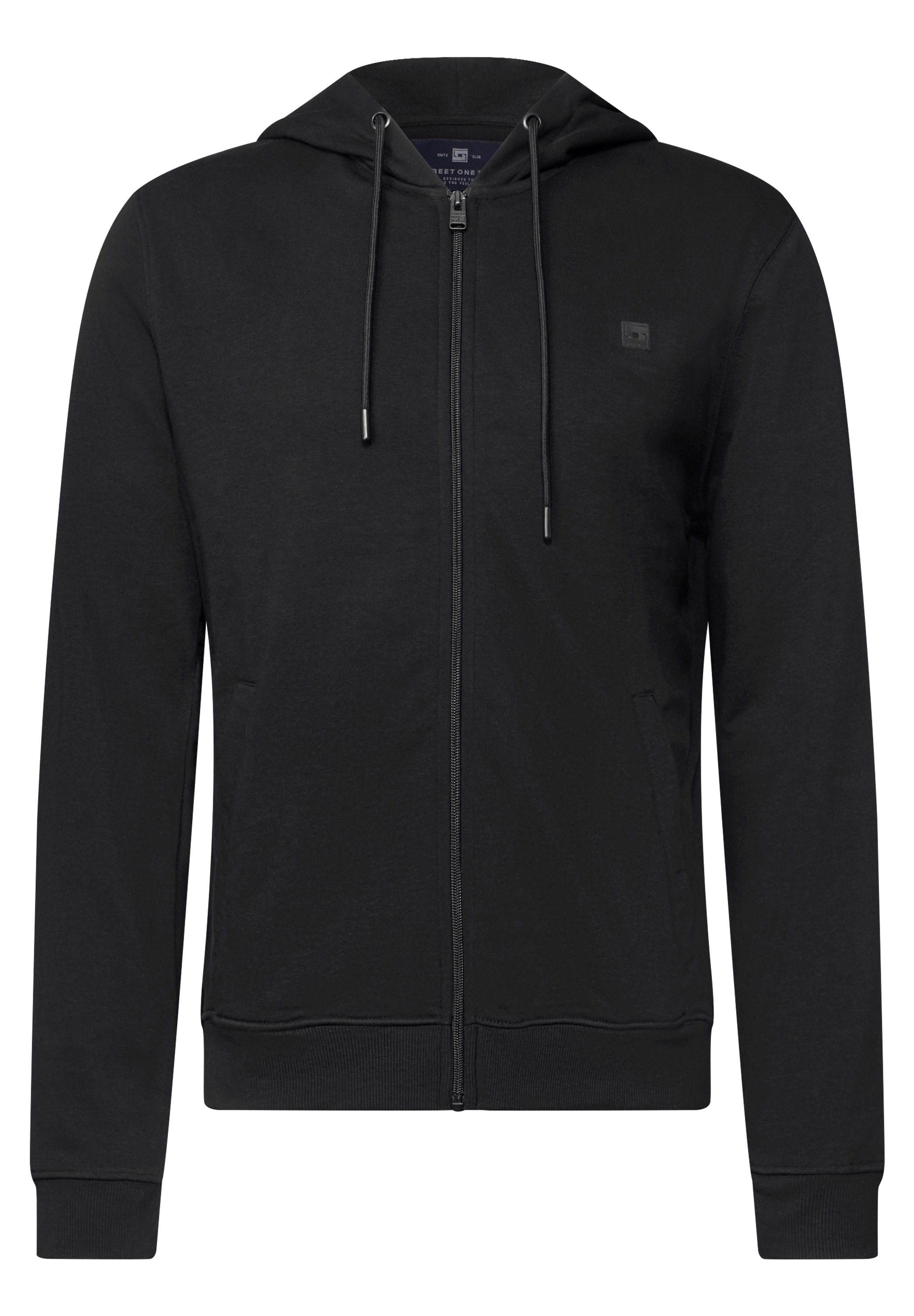 STREET ONE MEN Sweatjacke, mit Kapuze mit Tunnelzugband