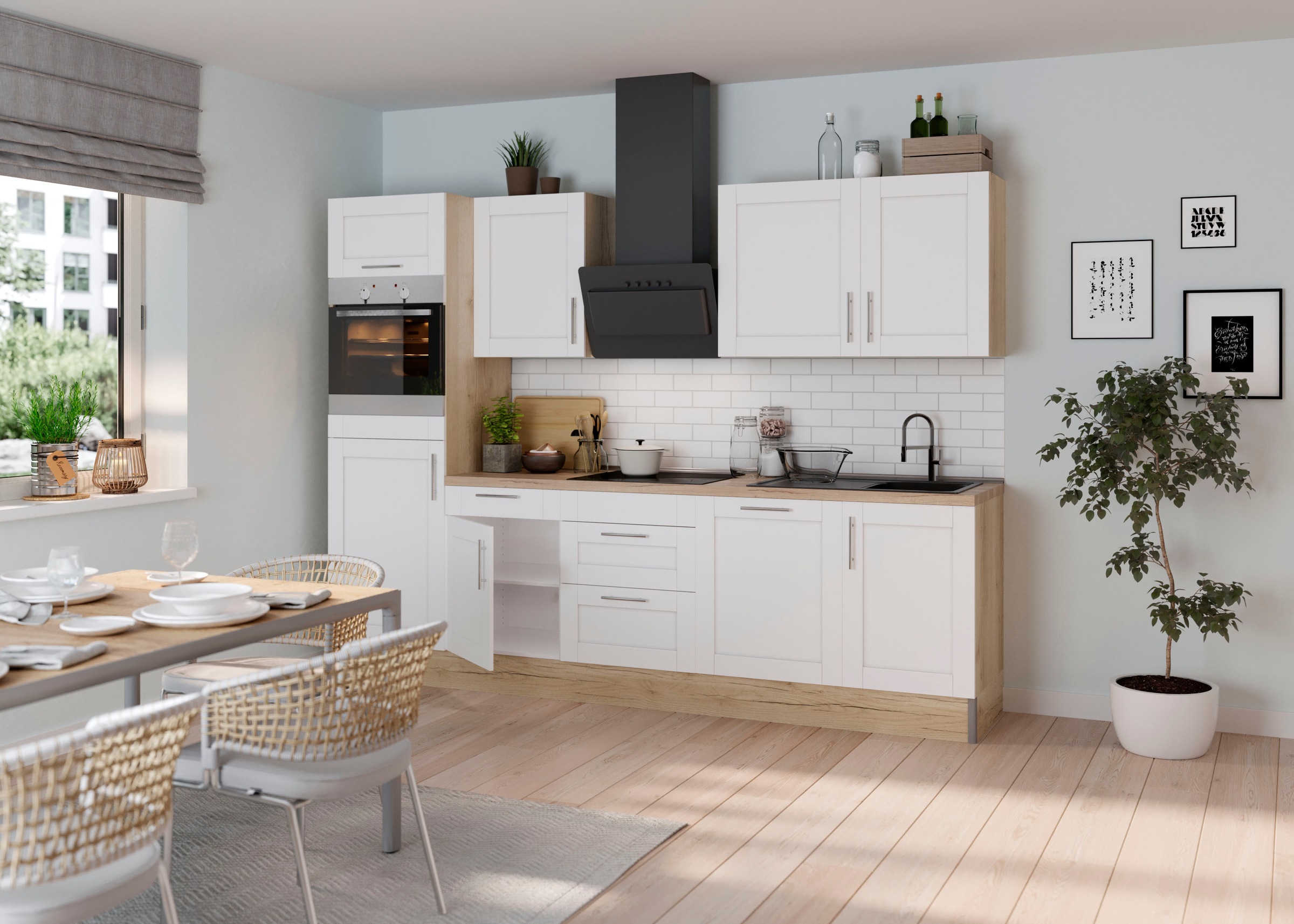 OPTIFIT Küche »Ahus«, Breite 280 cm,wahlw. mit E-Geräten,Soft Close Funktion,MDF Fronten