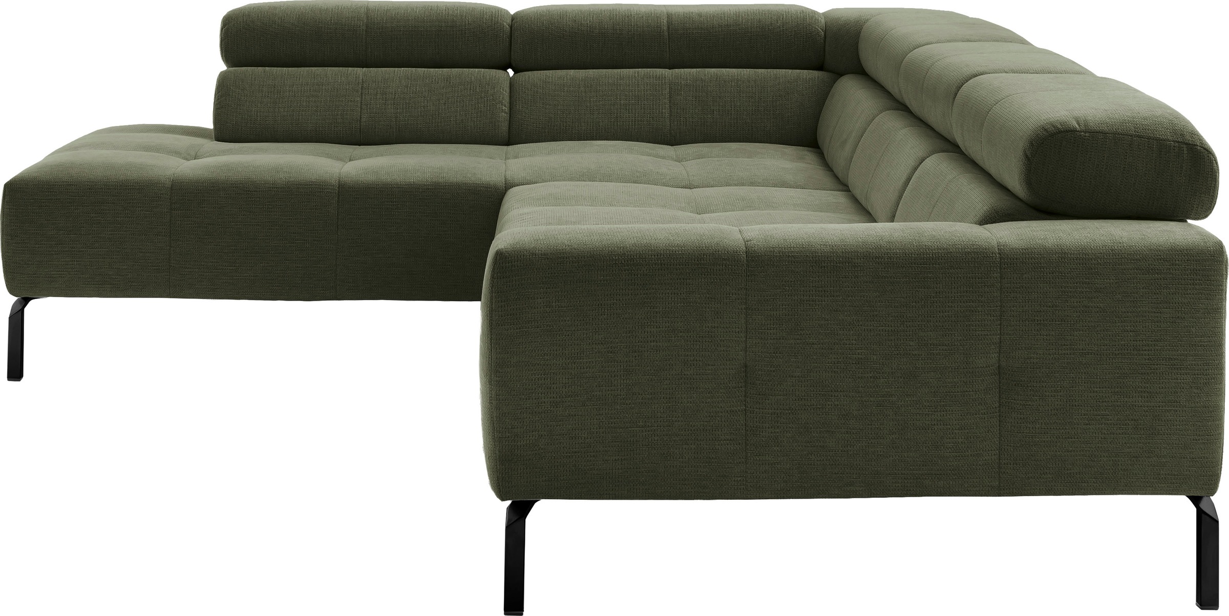 Home affaire Ecksofa »Claya Move, L-Form, Kopf- & Rückenverstellung, Breite 282 cm« Moderne Steppung, weicher Polsteraufbau & saugroboterfreundliche Höhe
