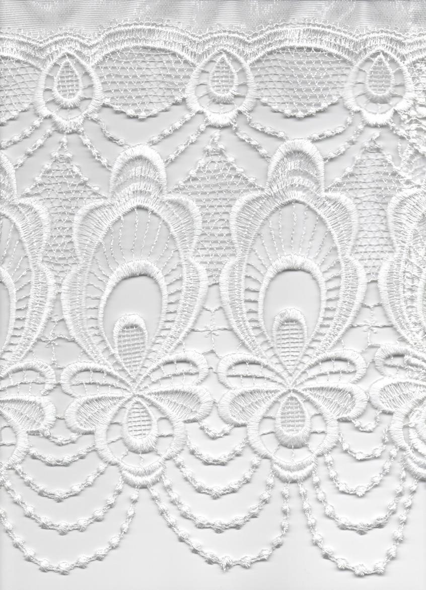 Thumbnail - Wirth Gardine "Elena" Faltenband 1 Stk. tlg. veredelt mit echter Plauener Spitze Stickerei, Bogen