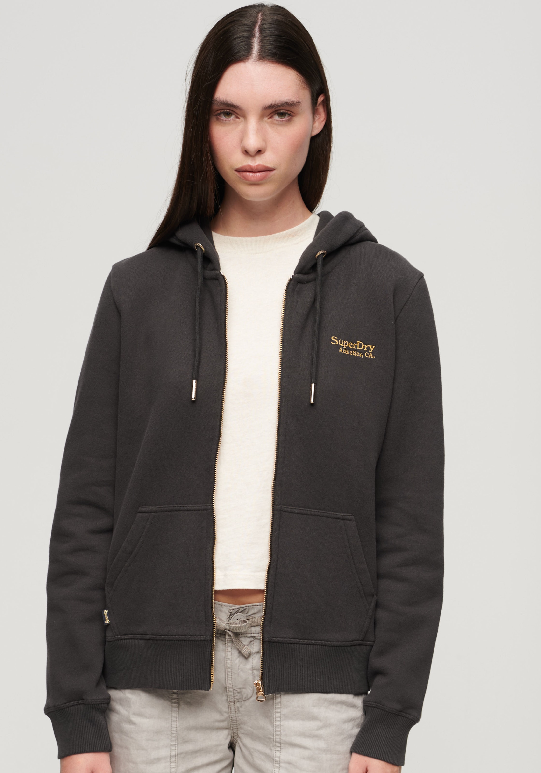 Superdry Kapuzensweatjacke "ESSENTIAL LOGO ZIP HOODIE", mit Logostickerei