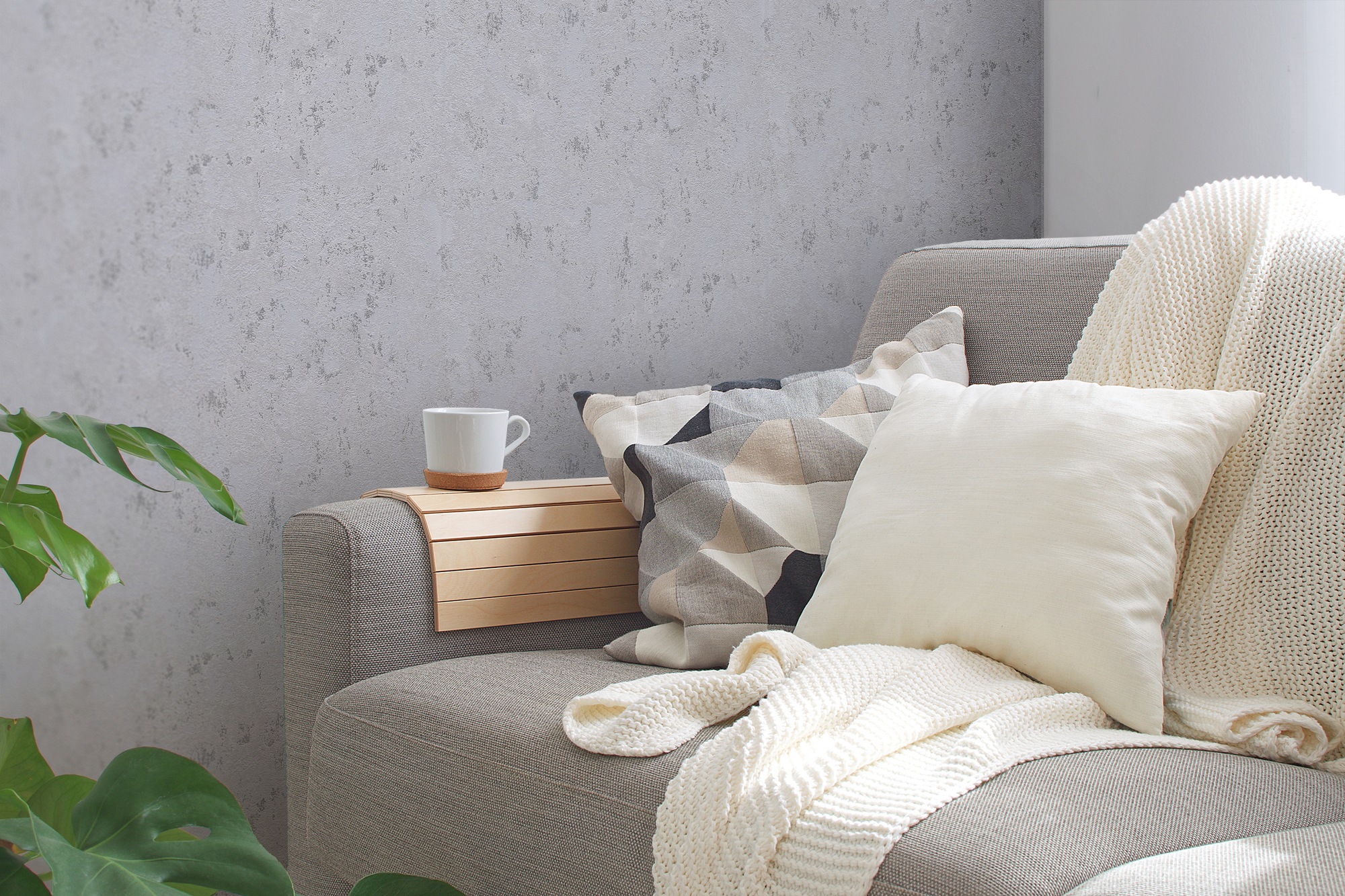 A.S. Création Vliestapete »Casual Living Struktur-Tapete Unitapete Putzoptik Putzoptik«, leicht glänzend, Vliestapete einfarbig für Schlafzimmer Küche Wohnzimmer Struktur Flur