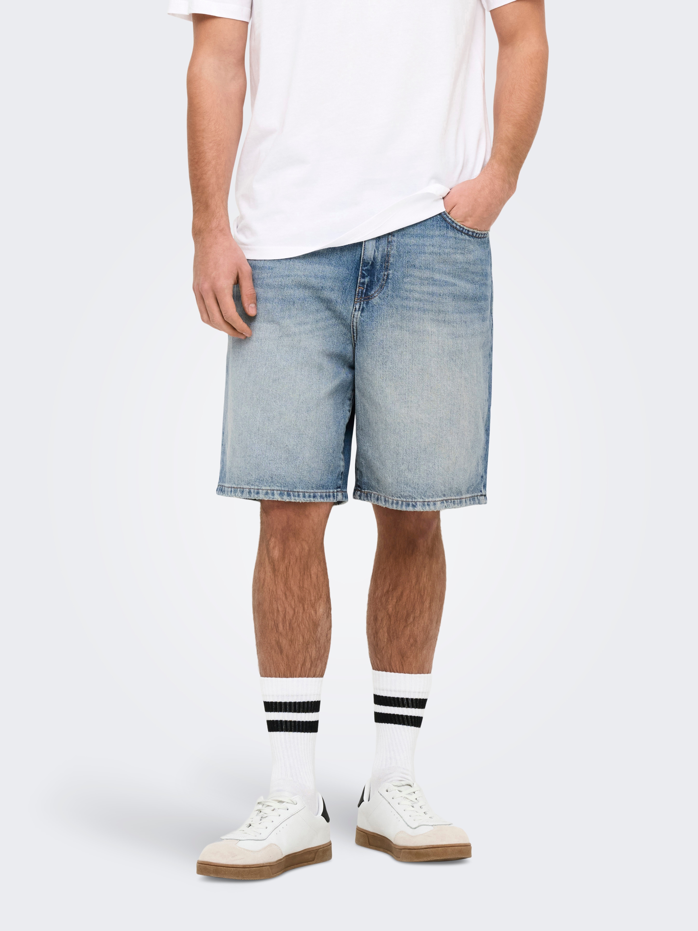 ONLY & SONS Jeansshorts "ONSFADE MB TINT 9085 TAI DNM SHORTS NOOS" Baumwolle, loose fit