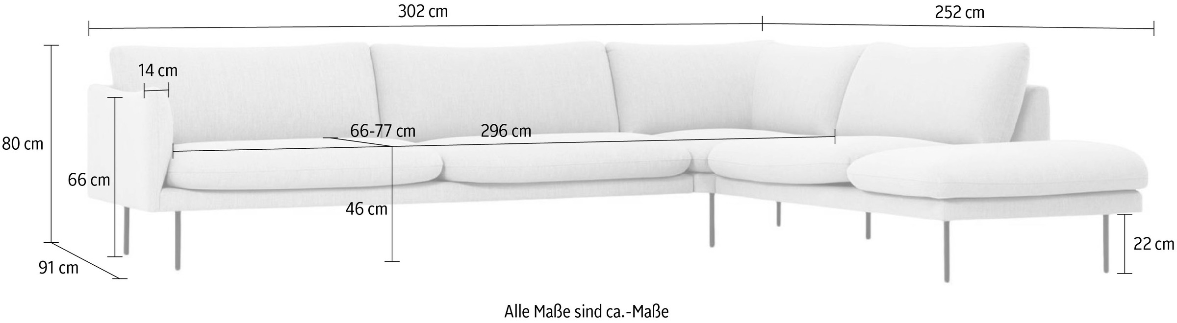 andas Ecksofa »Mavis«, mit losen Sitz- und Rückenkissen