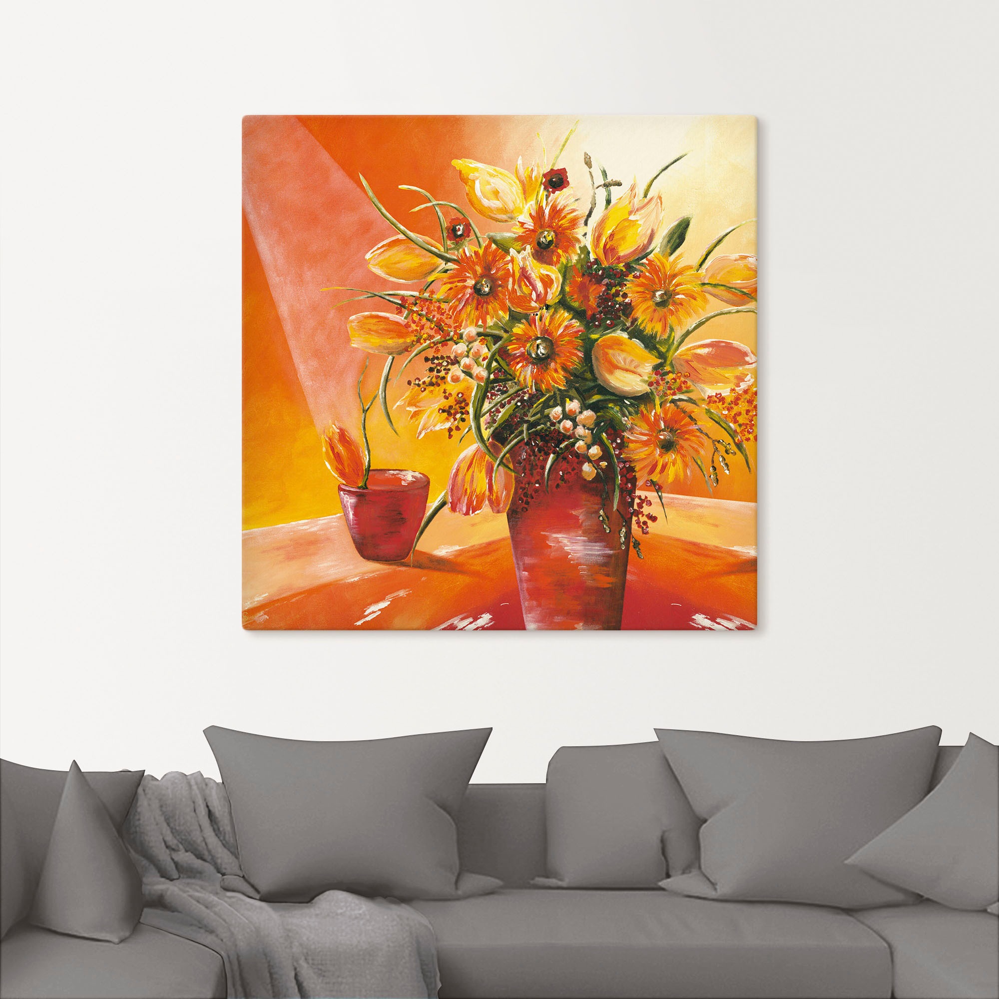 Artland Leinwandbild "Blumenstrauß in Vase I" Blumen 1 Stk. tlg. auf Holzra günstig online kaufen