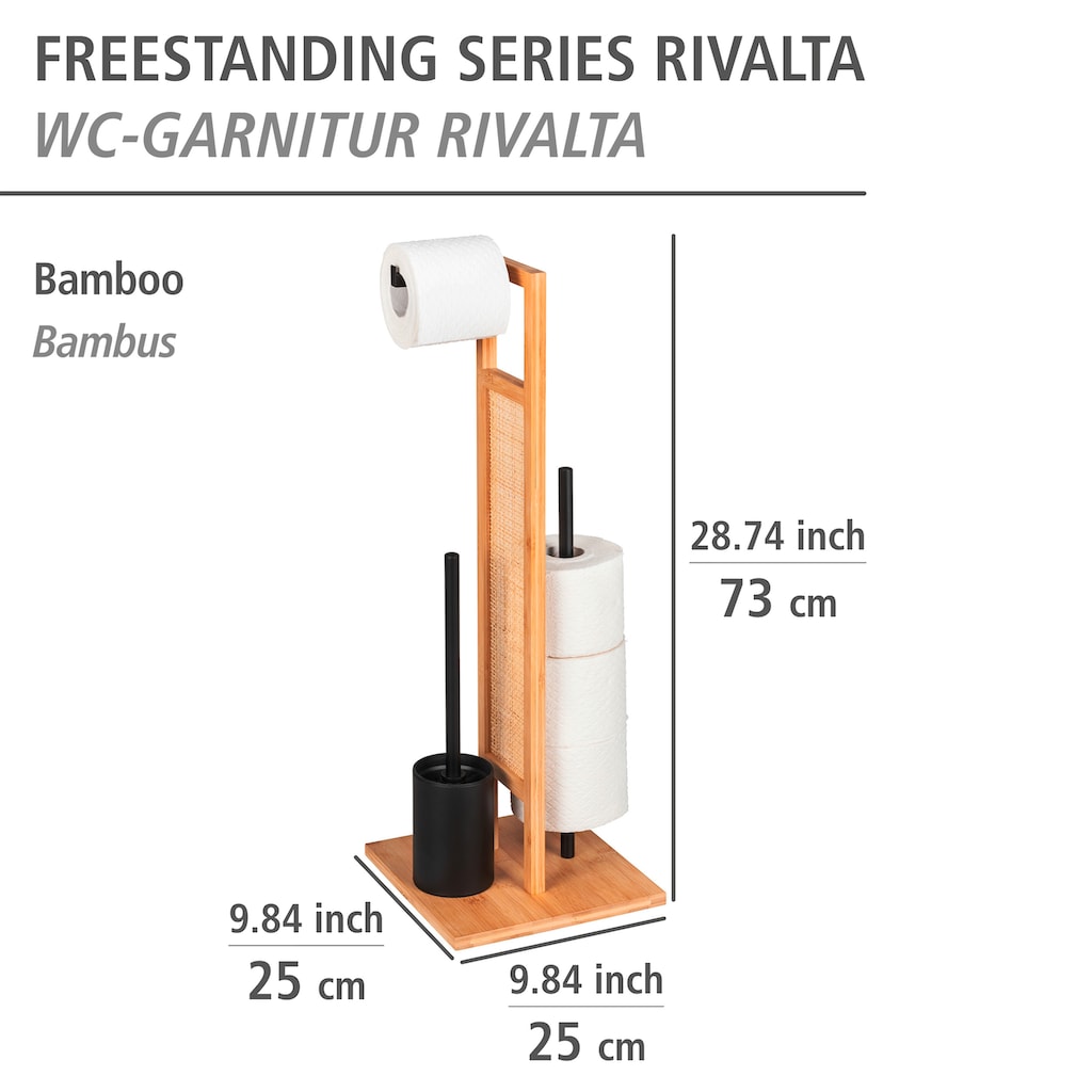 WENKO WC-Garnitur »Rivalta Allegre«, aus Bambus-Stahl-Edelstahl