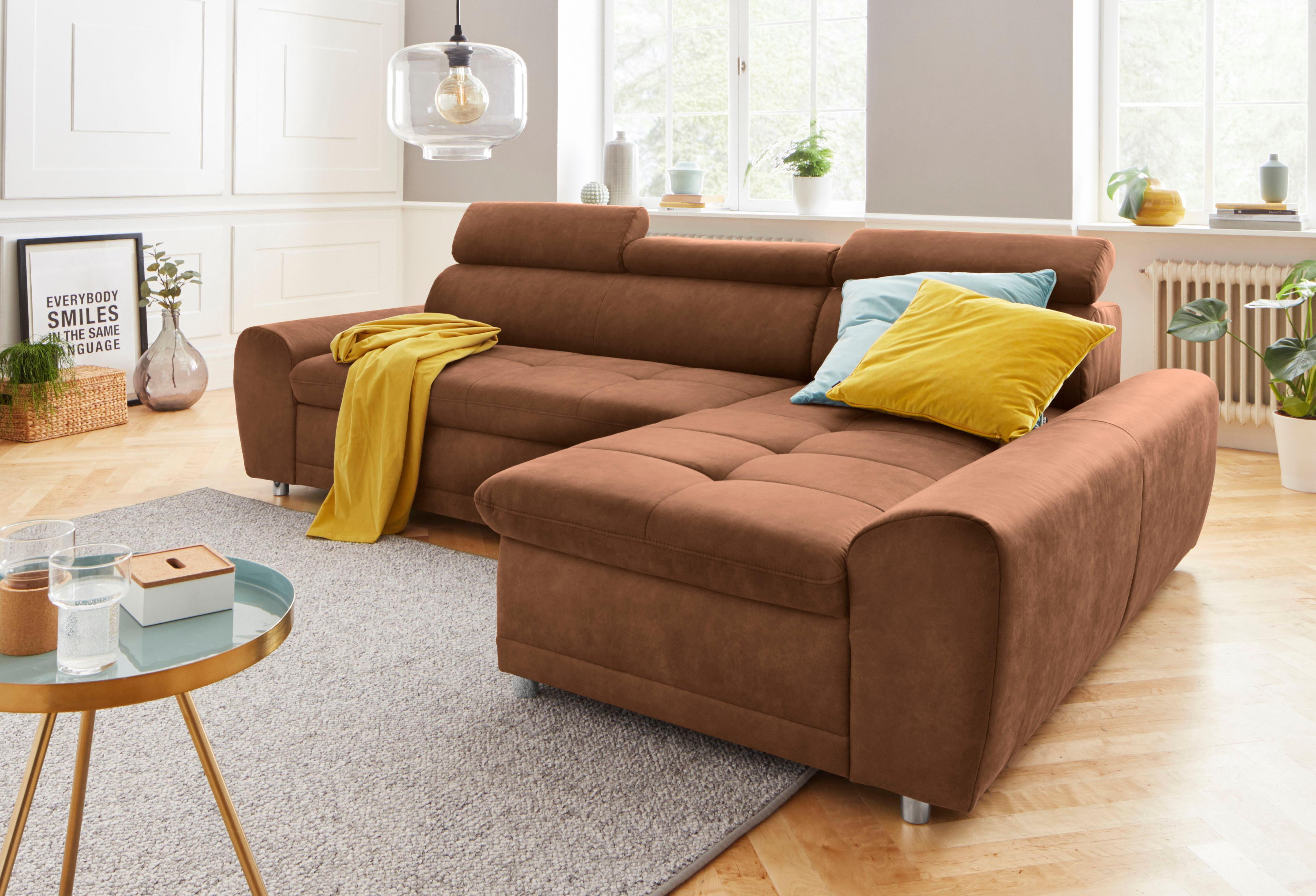 sit&more Ecksofa "Riva L-Form" inklusive Kopteilverstellung, wahlweise mit Schlaffunktion