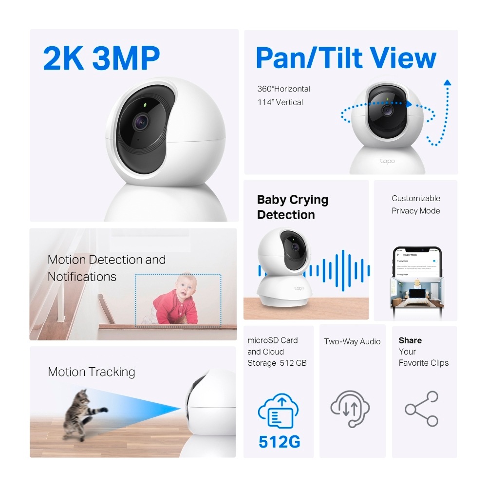 TP-Link Indoor Kamera »Tapo TC71 Pan/Tilt Home Security WiFi«, Innenbereich