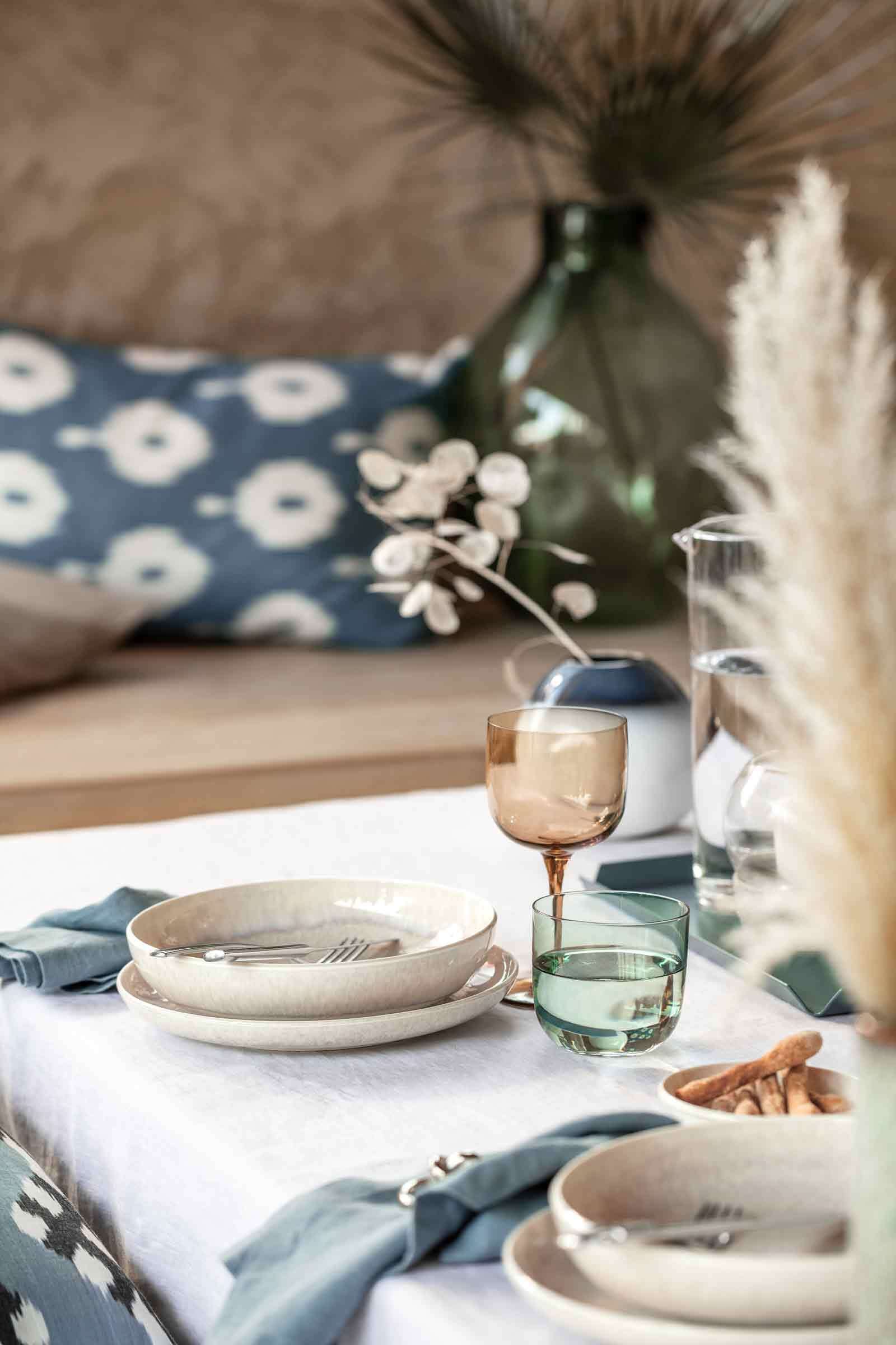 like. by Villeroy & Boch Geschirr-Set »Tafel-Set Perlemor Sand 4er Set beige«