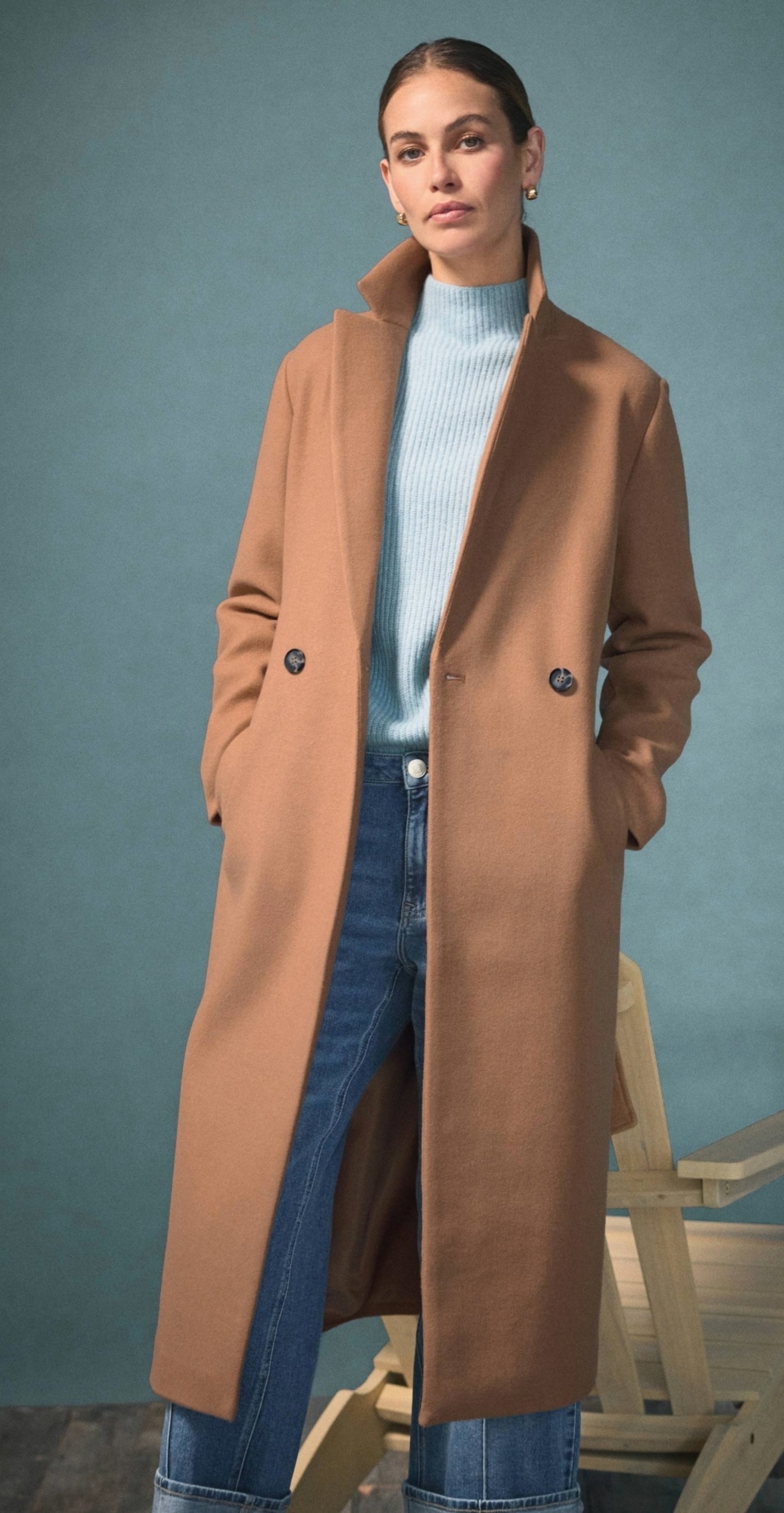 Zero Wintermantel »Damen Wolloptik mit Bindegürtel«