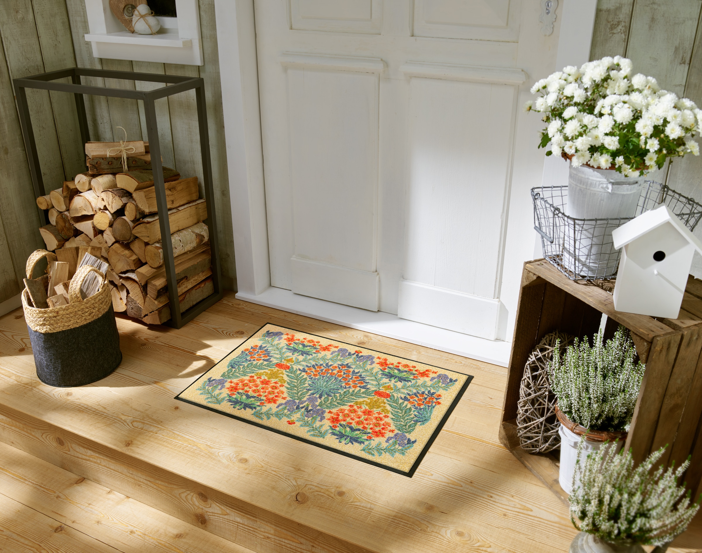 wash+dry by Kleen-Tex Fußmatte »Flower Bouquet Daylight« rechteckig 7 mm Höhe auch als Läufer erhätlich, waschbar und trocknergeeignet