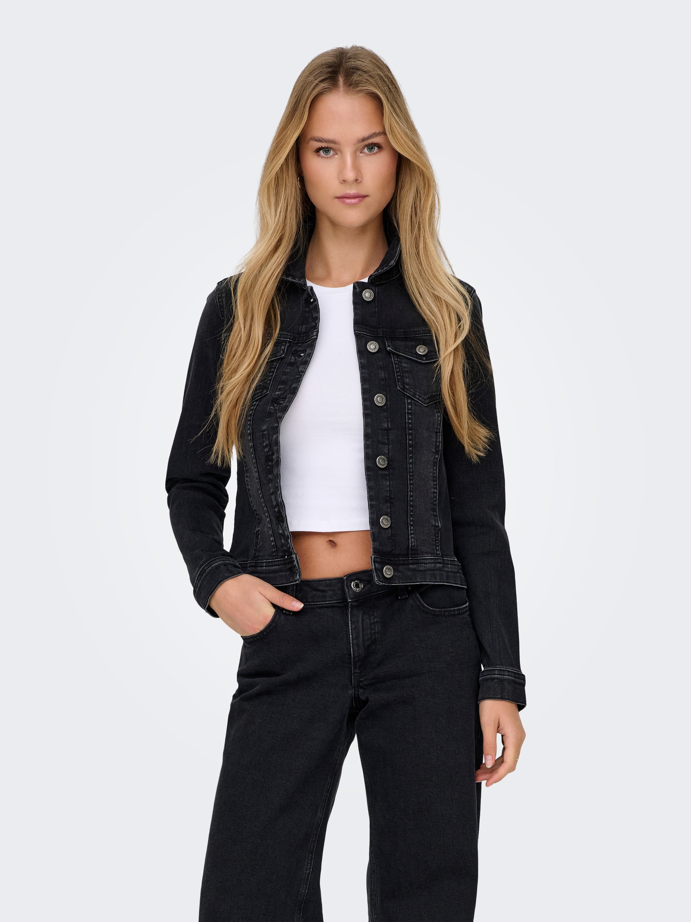 ONLY "ONLWONDER – Jeansjacke mit Teilungsnähten und Stretch" sehr figurbeto günstig online kaufen