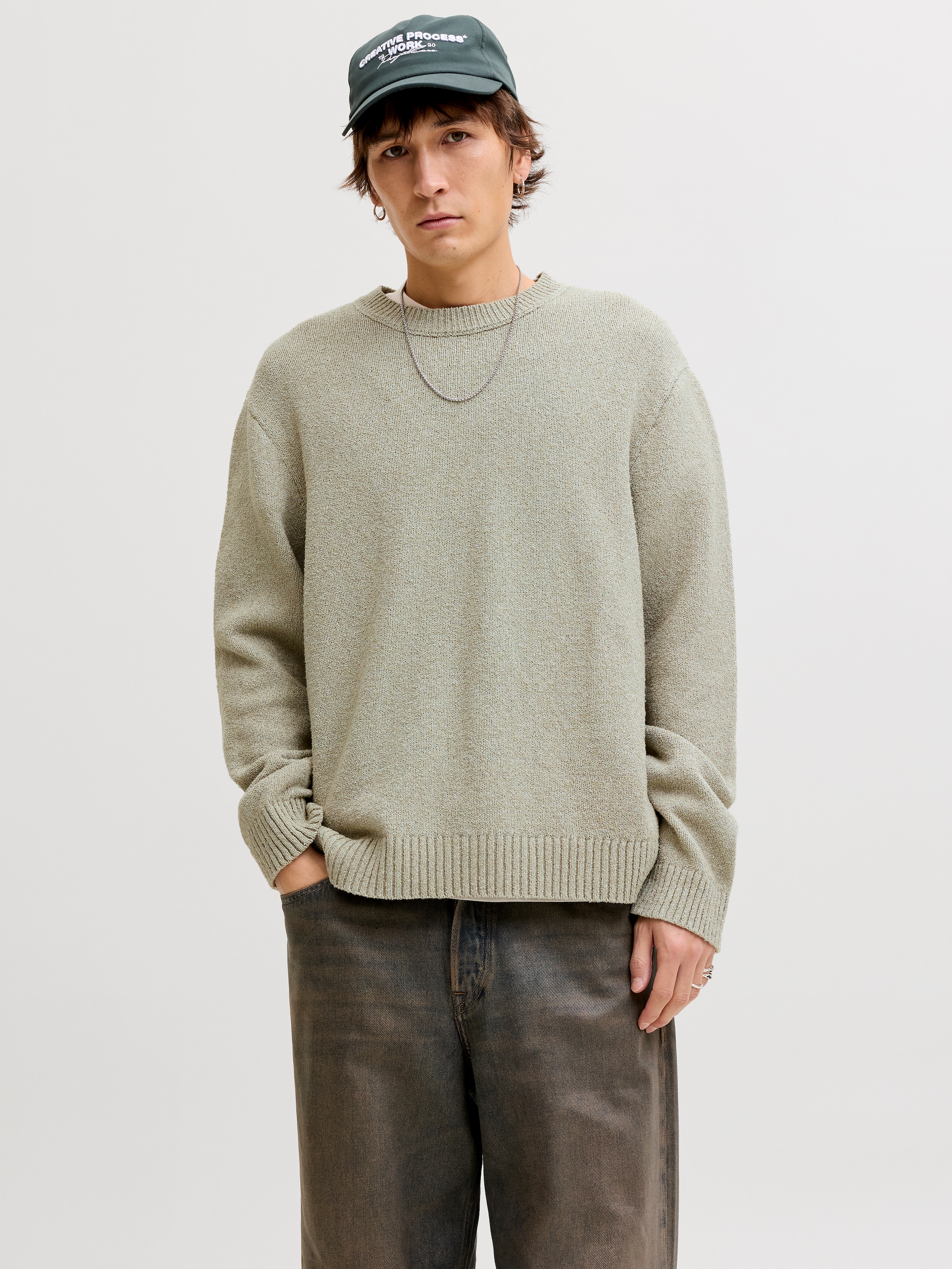 Jack & Jones Rundhalspullover "JORNORREBRO CATSKILLS KNIT CREW NECK SN" günstig online kaufen