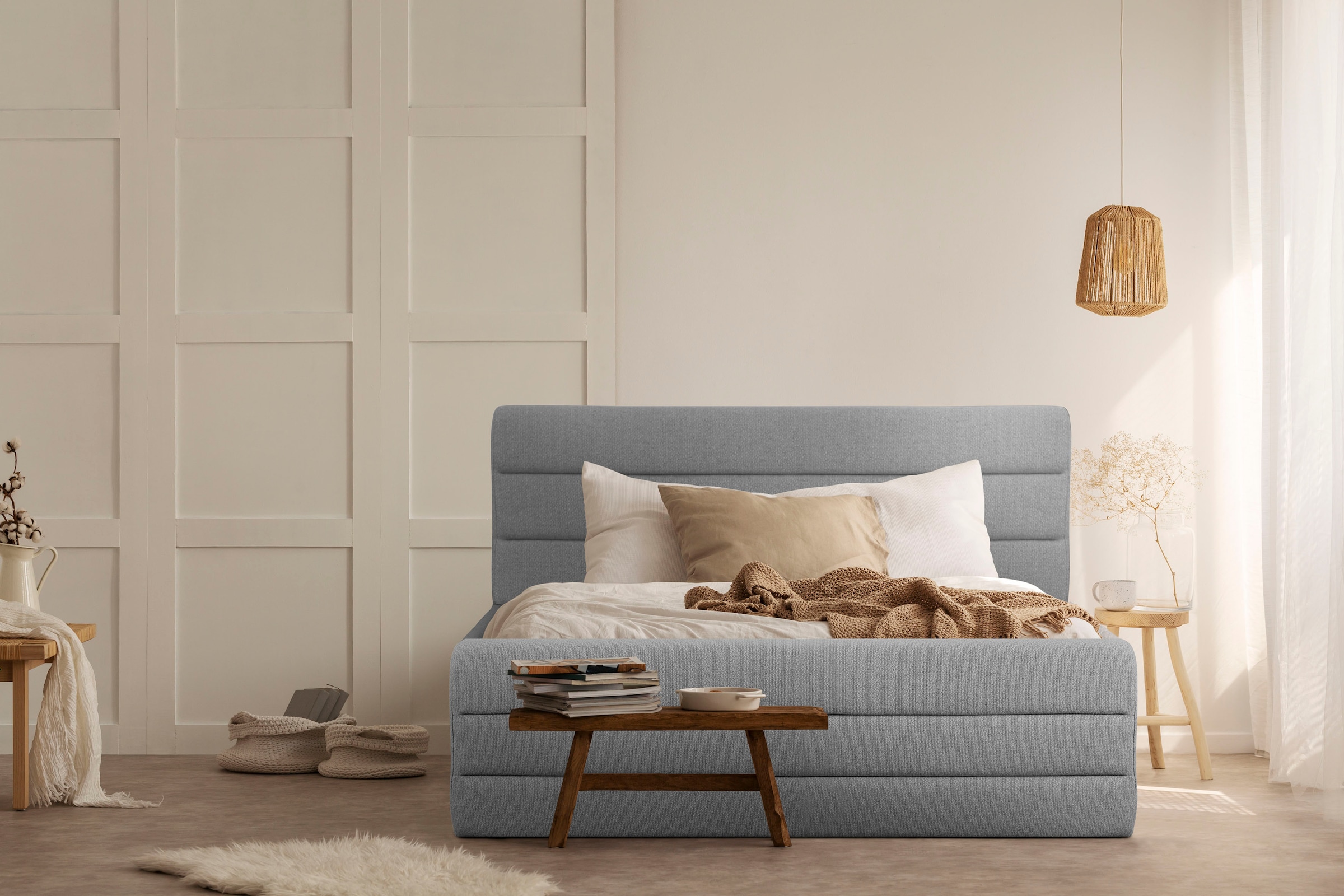 Home affaire Polsterbett "Merrit" Quernaht im Kopf- und Fußteil, in 5 Breit günstig online kaufen