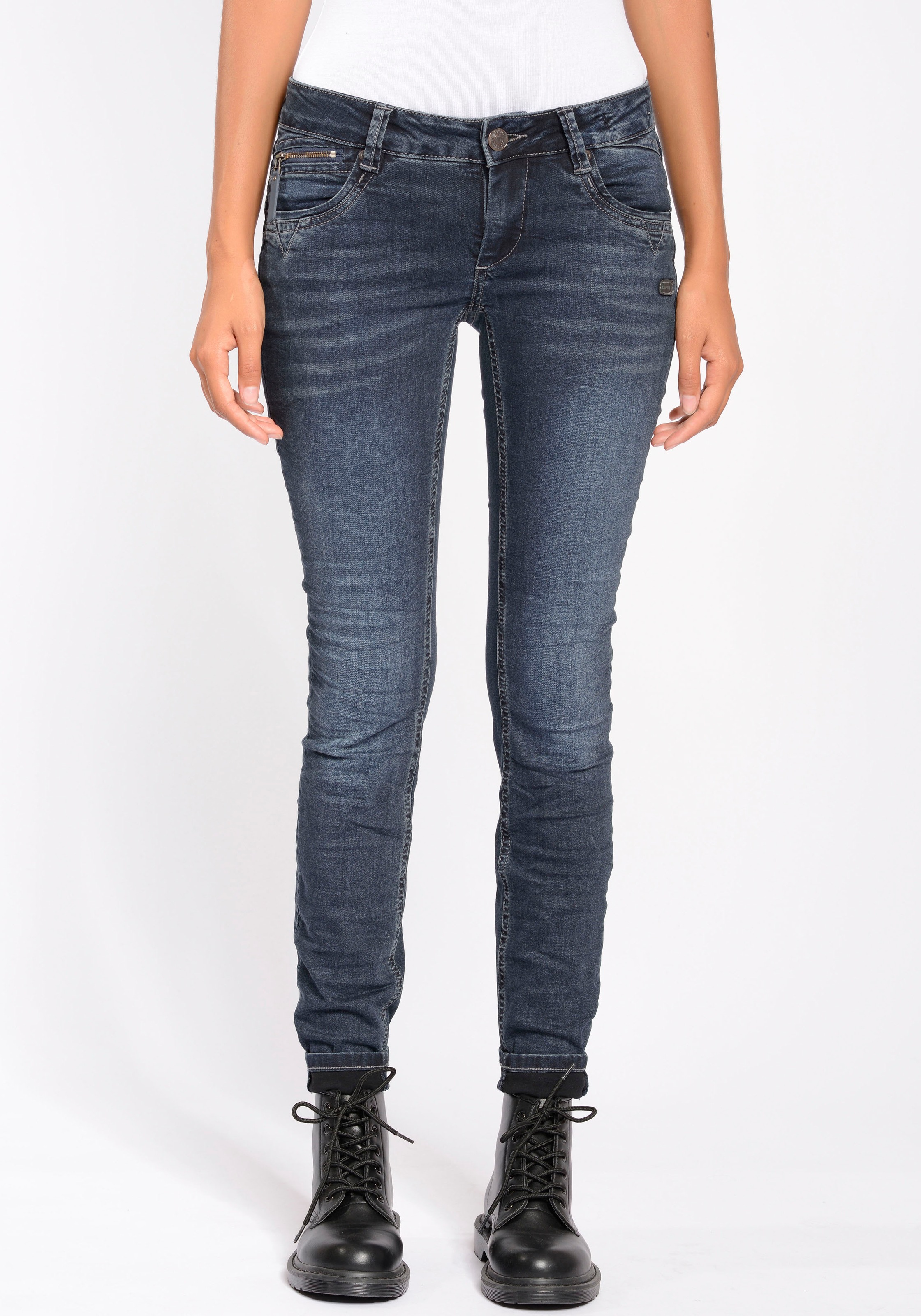 GANG Skinny-fit-Jeans »94Nikita«, online | kaufen der mit Coinpocket Zipper-Detail an BAUR
