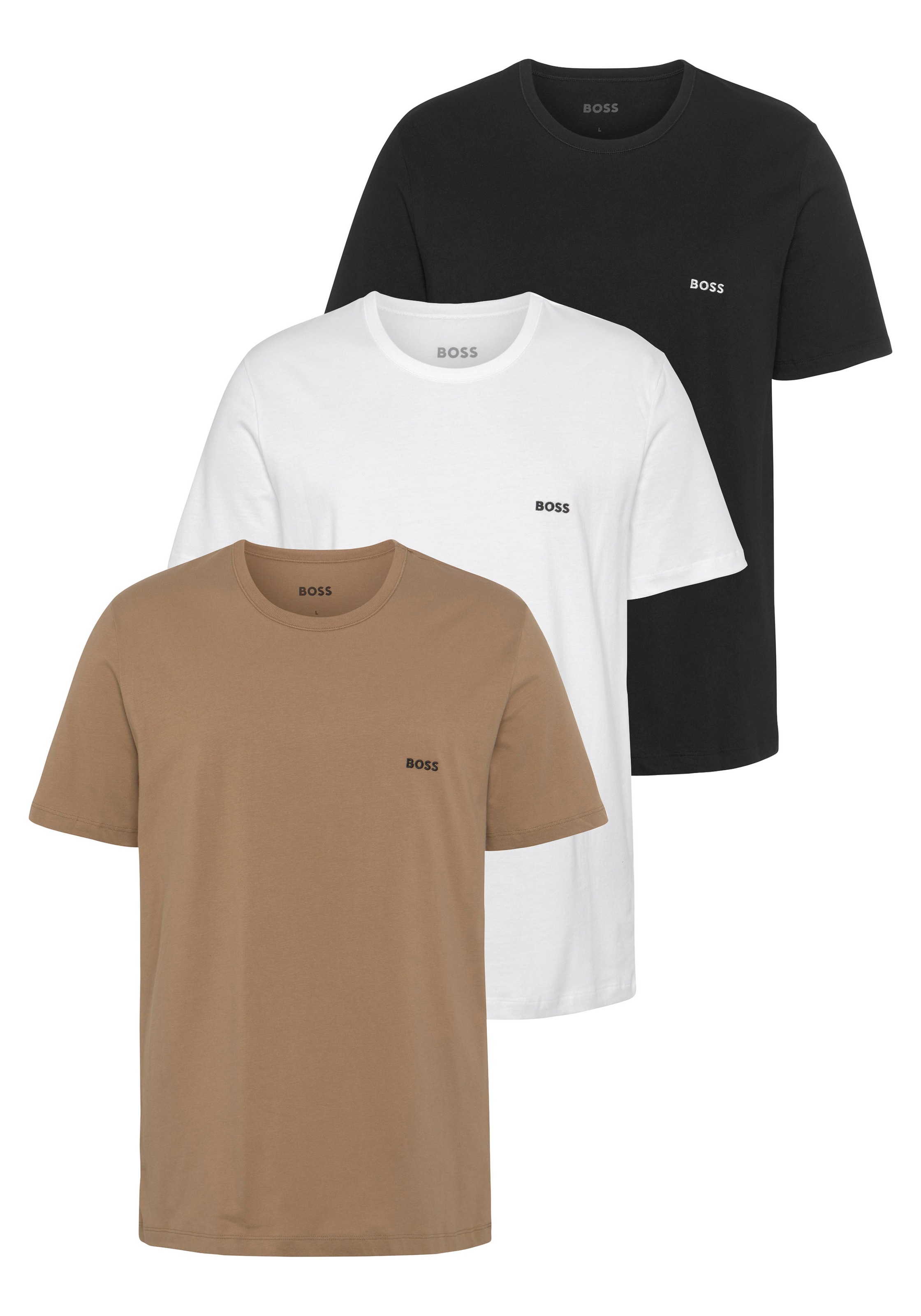 BOSS T-Shirt "Rundhals BOSS ONE", (Packung, 3 tlg., 3er-Pack), mit dezentem günstig online kaufen